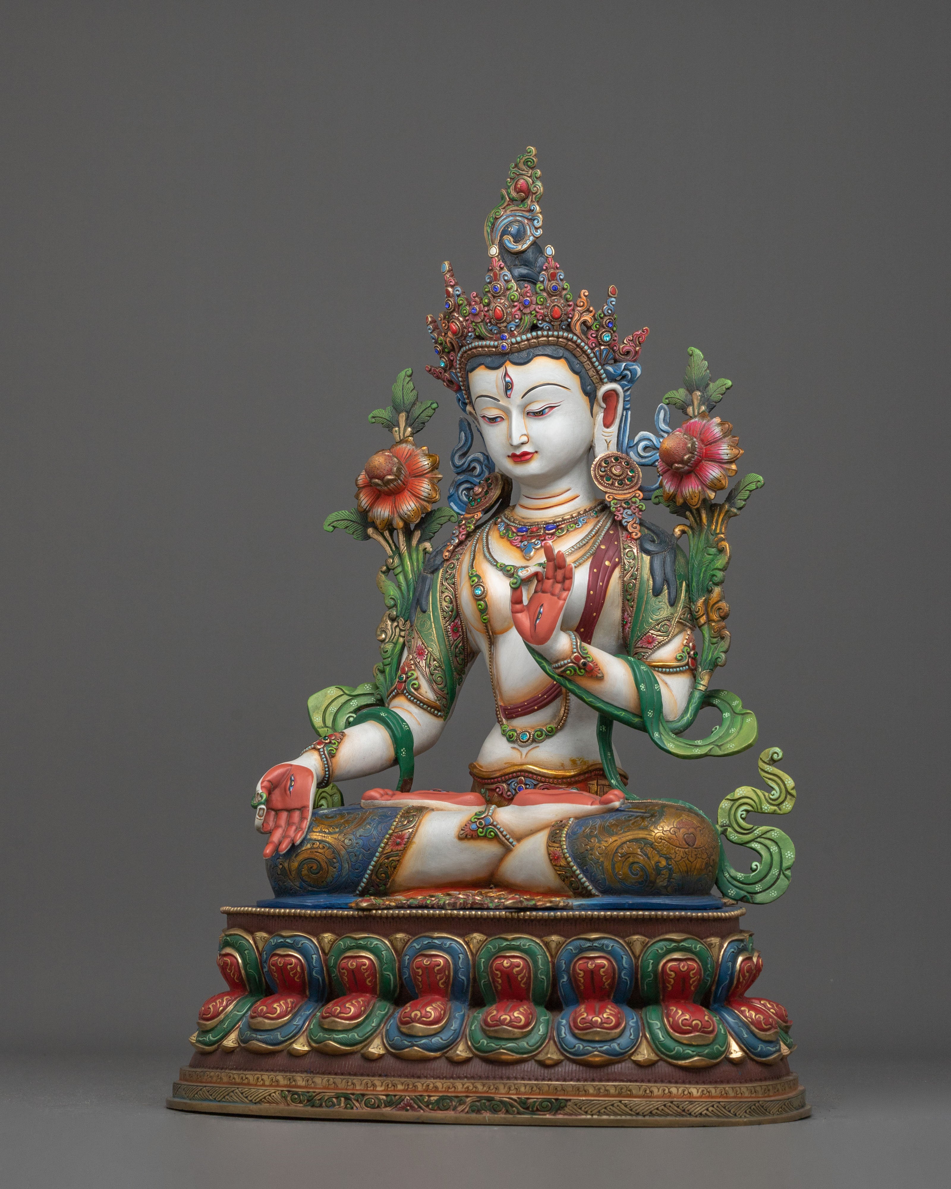 White Tara Compassion Goddess Sculpture | Buddhist Decor
