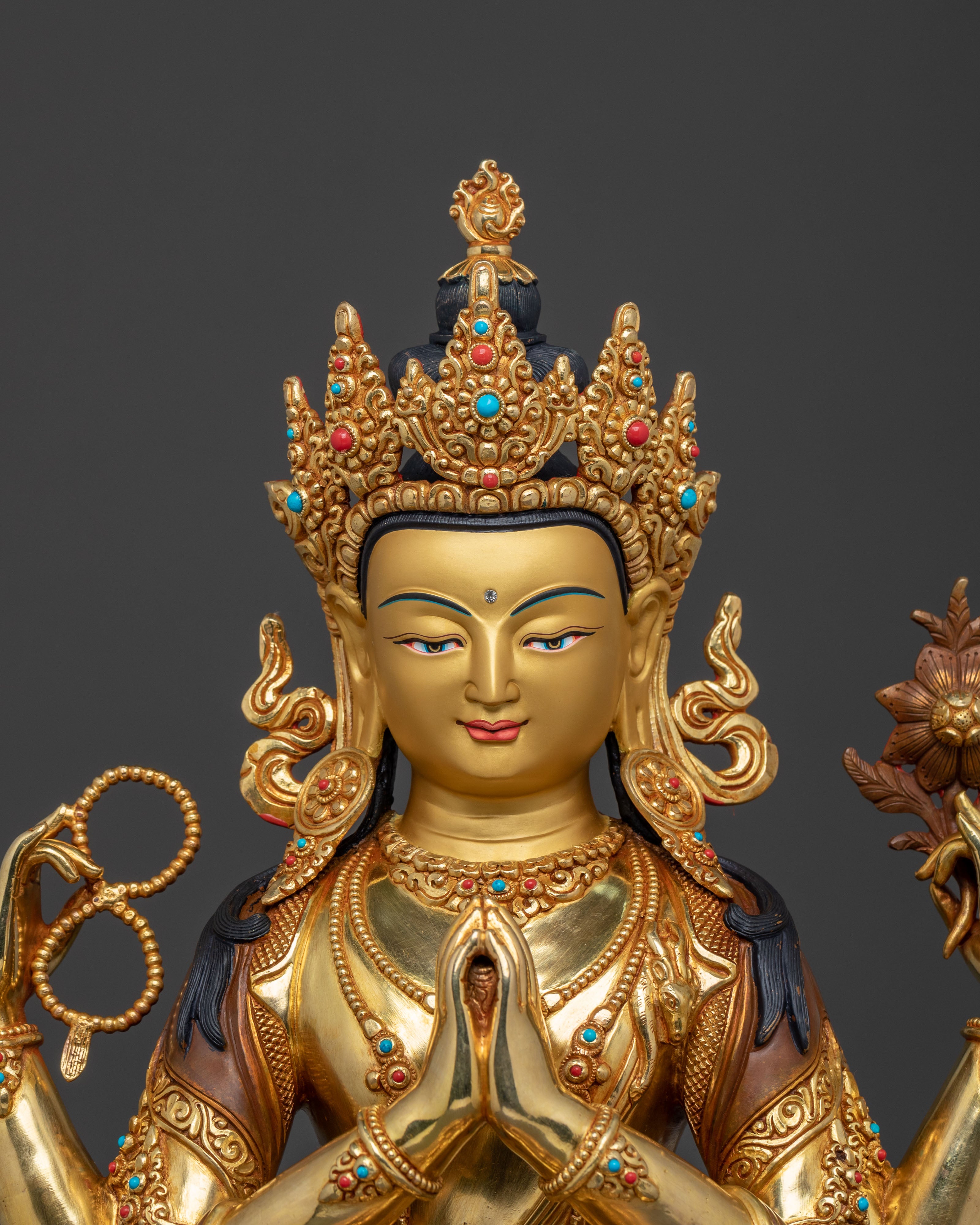 Chenrezig Altar Statue for Rituals | Altar Decor for Spiritual Blessings