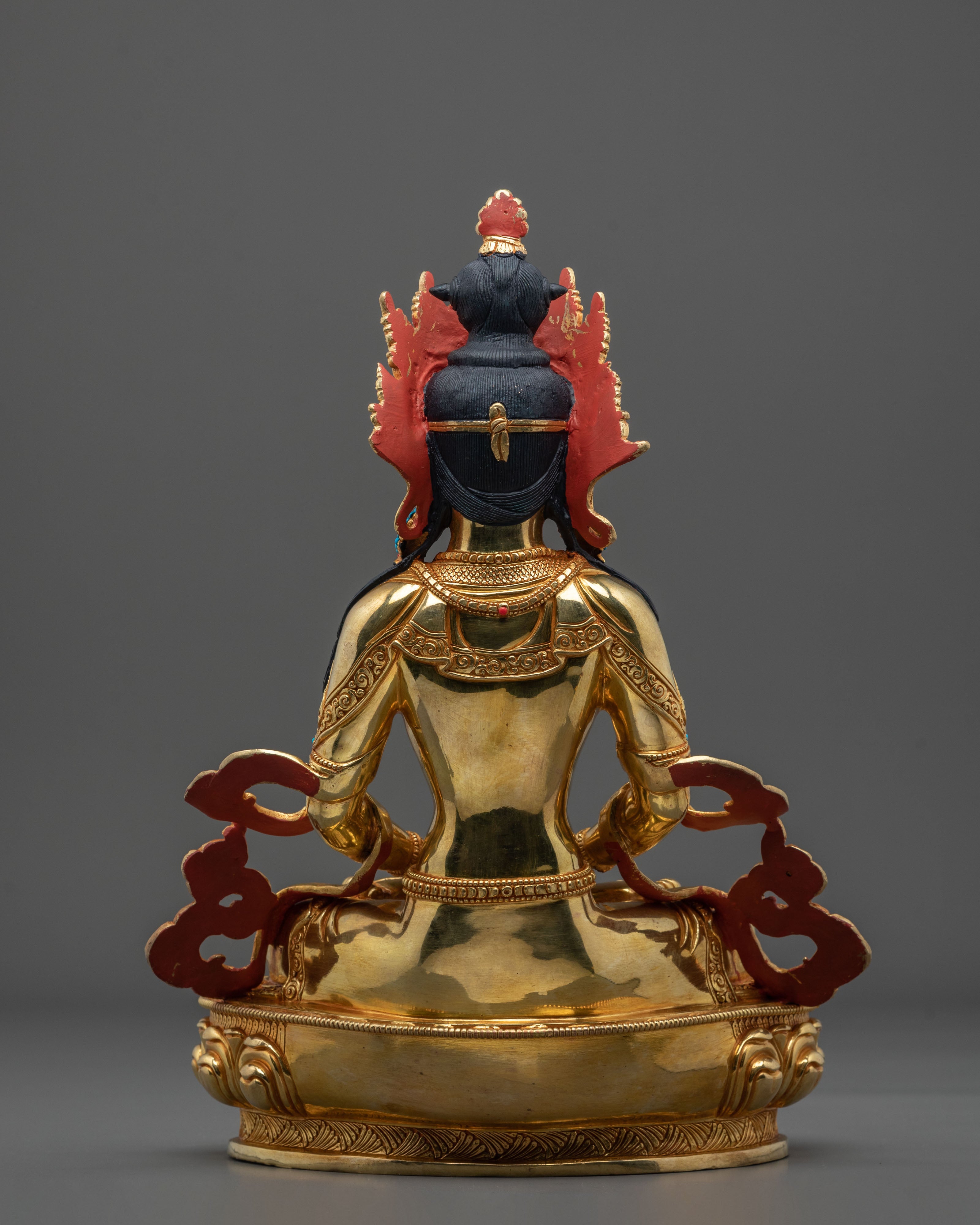 Amitayus Buddha Statue | 24K Gold Gilded Figurine