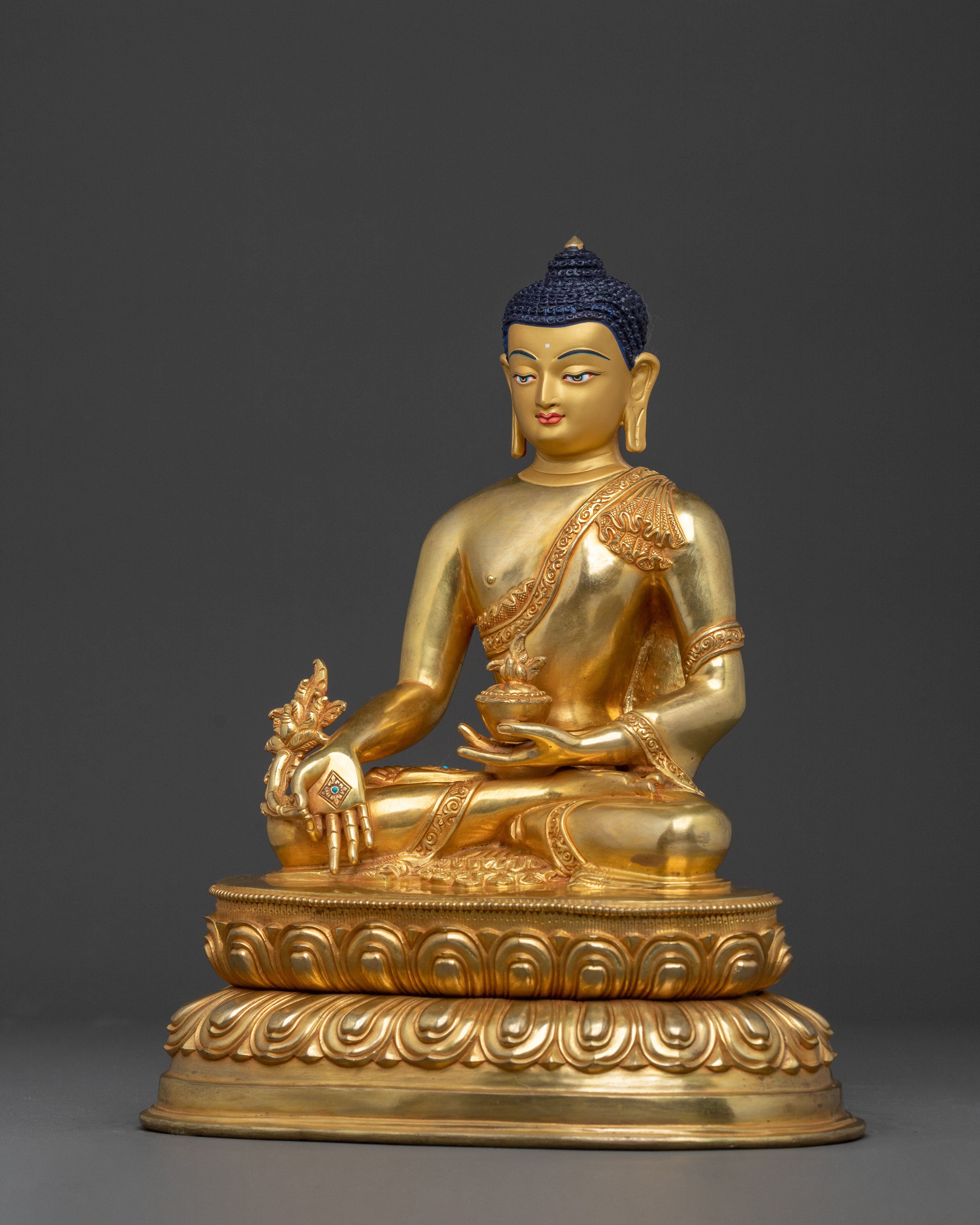Medicine Buddha Statue | 24k Gold Gilded Serenity