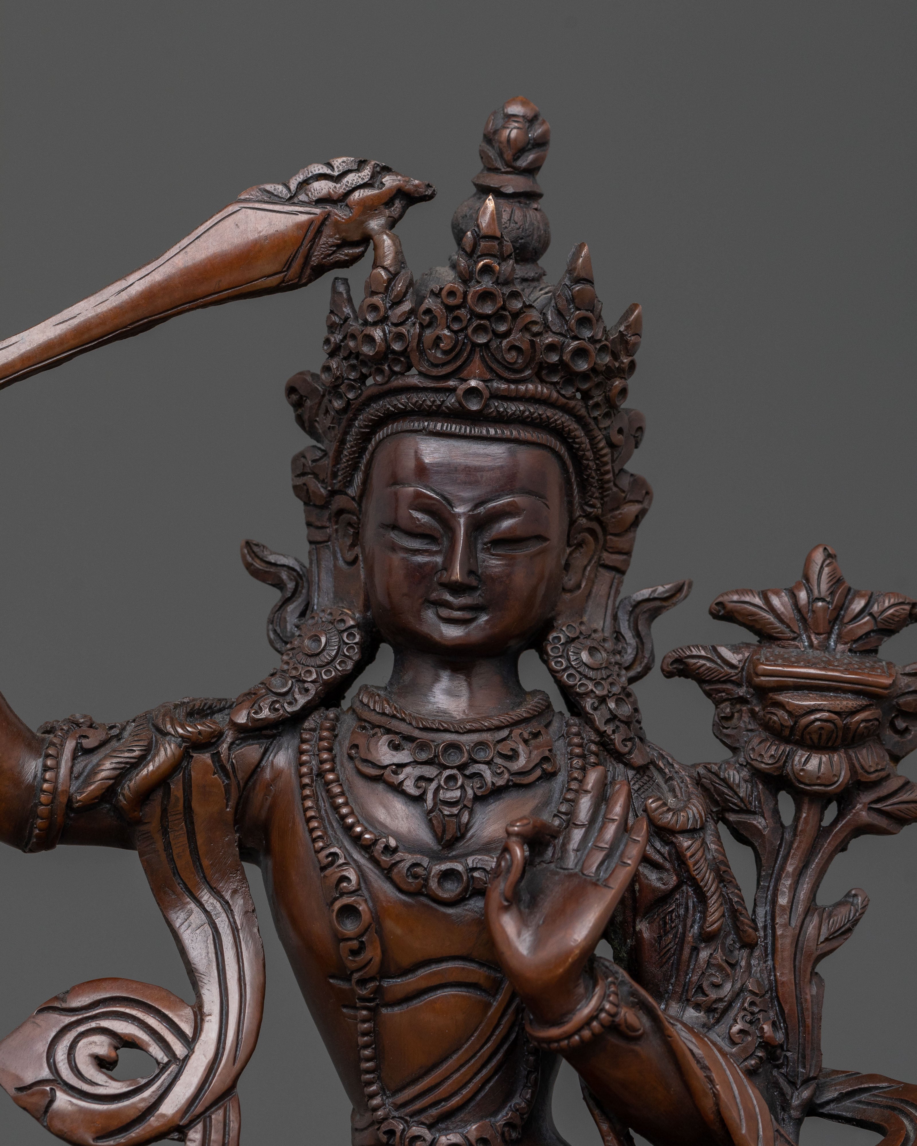 Flaming Sword Manjushri Statue | Bodhisattva of Wisdom