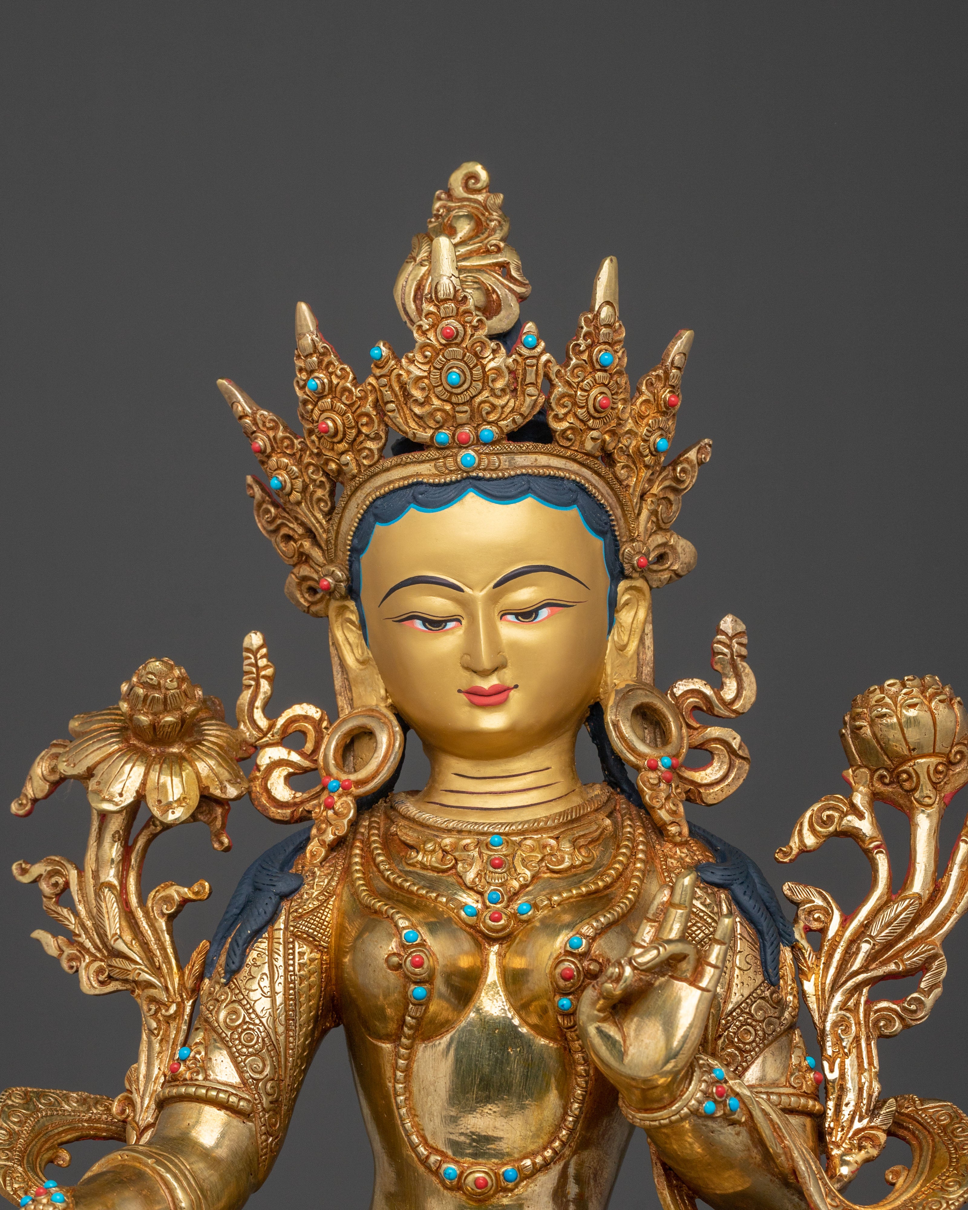 Goddess Green Tara Sacred Sculpture | Buddhist Goddess of Compassion