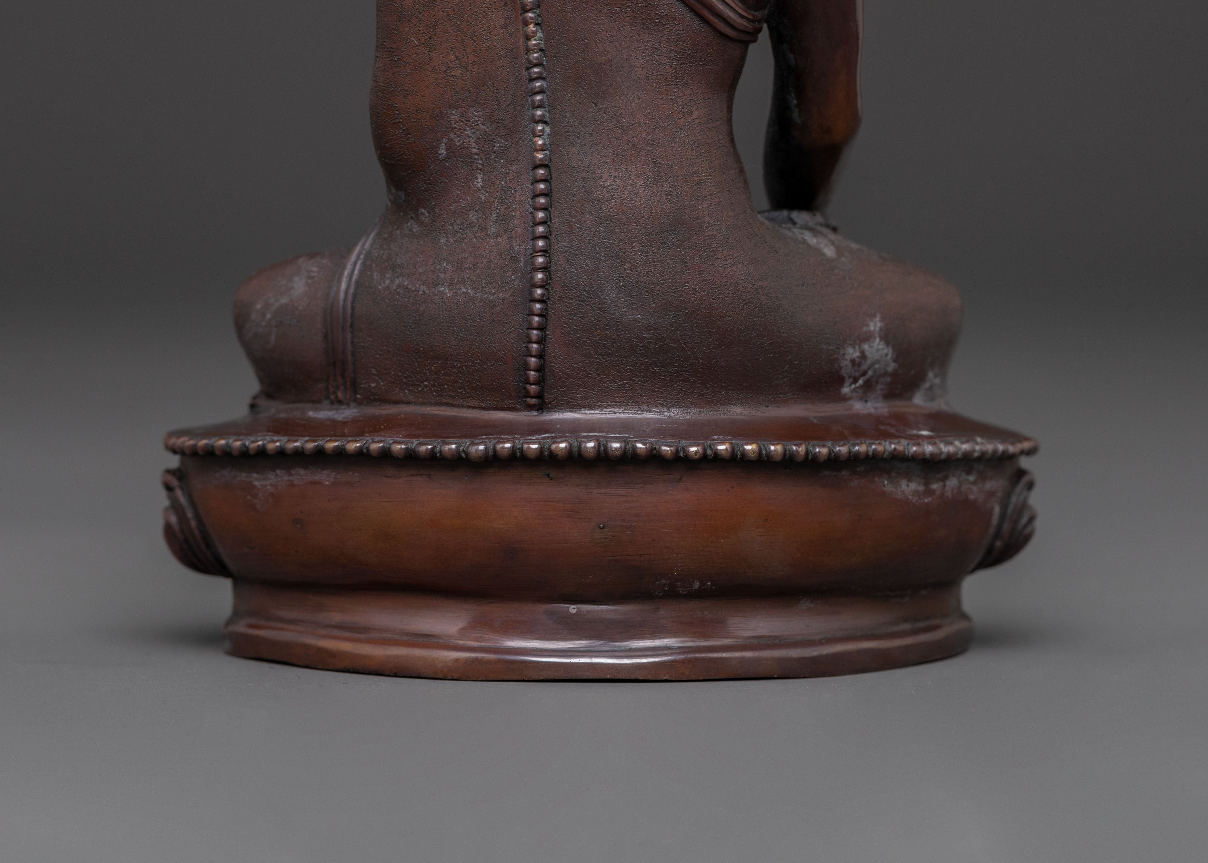 Copper Shakyamuni Buddha Dharma Statue - Oxidized Finish