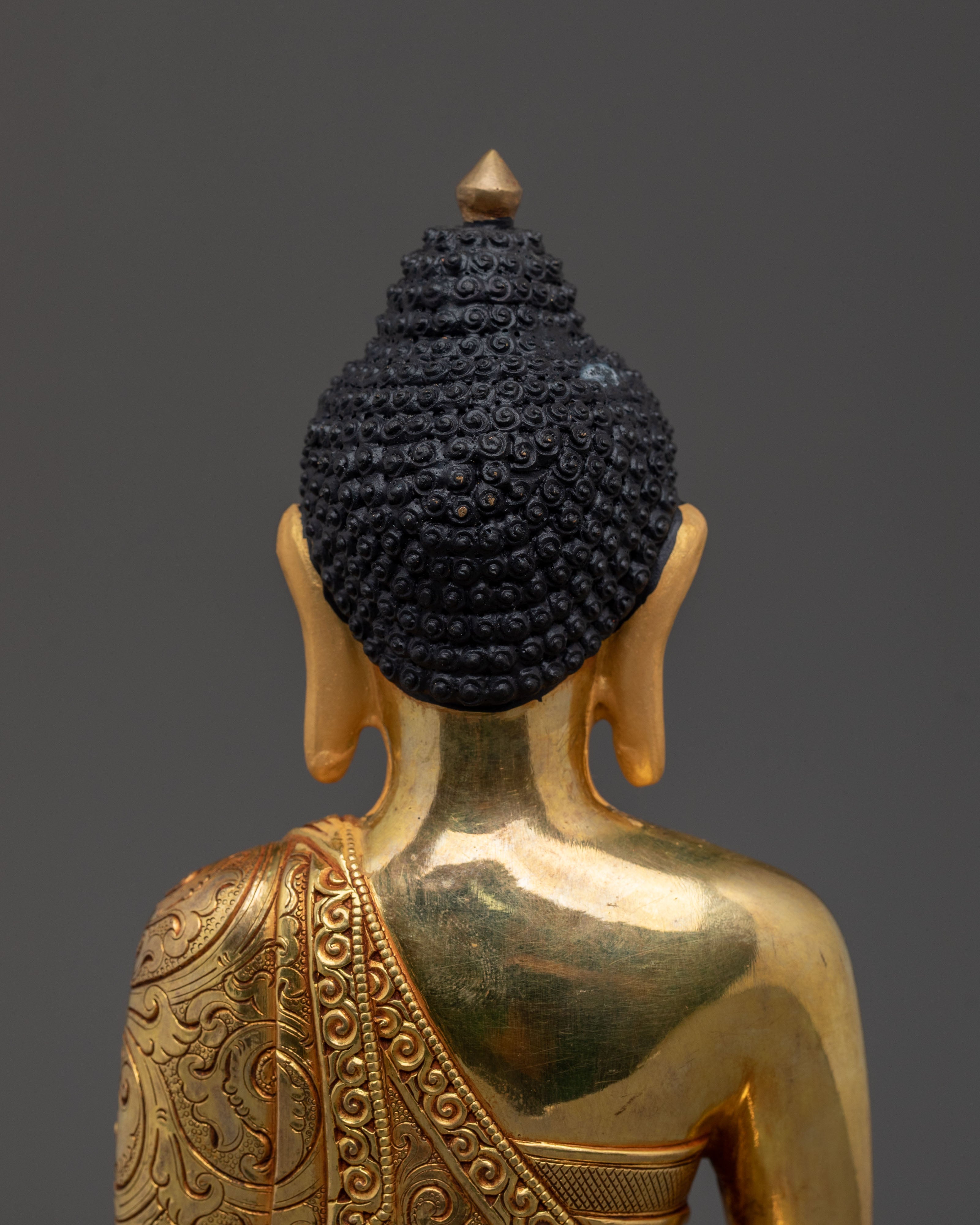 Complete Altar Set of Three Buddhas in Radiant 24K Gold