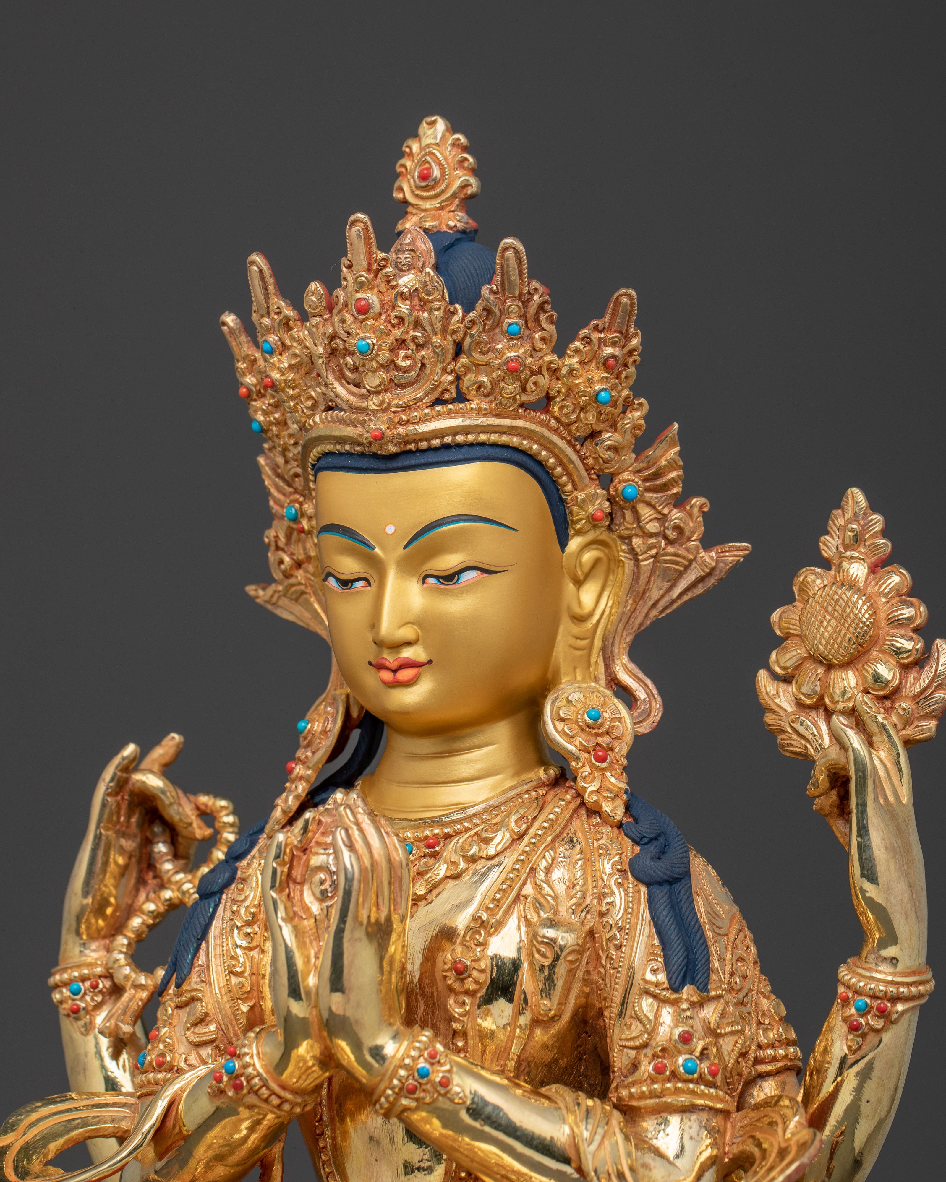 Handcrafted Chenrezig Spiritual Statue for Compassion