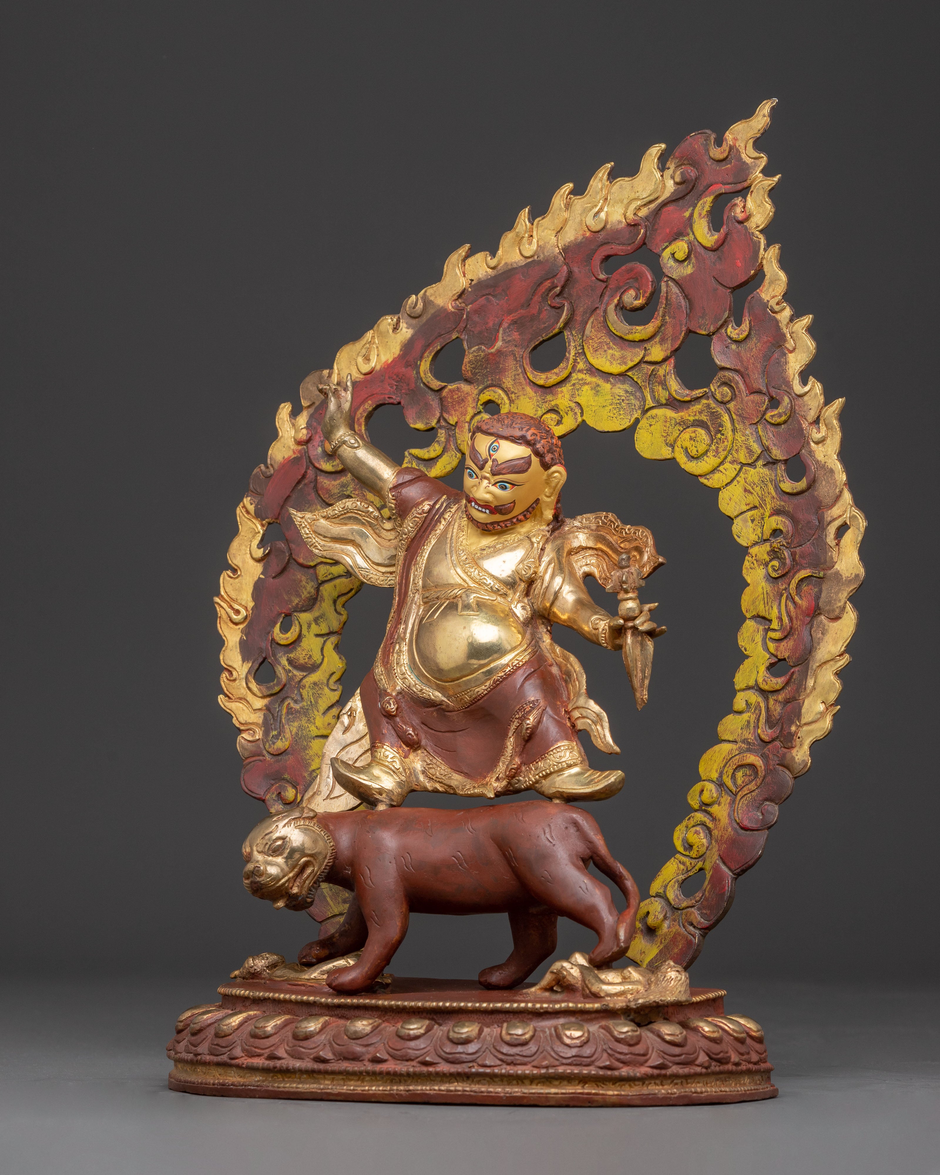 Handmade Golden Dorje Drolo Statue | Wrathful Protector