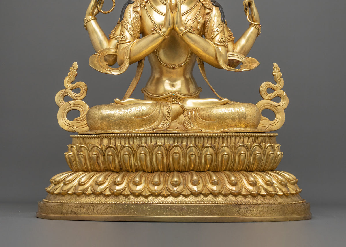 Chenrezig 24K Gold Gilded Figurine | Compassionated One