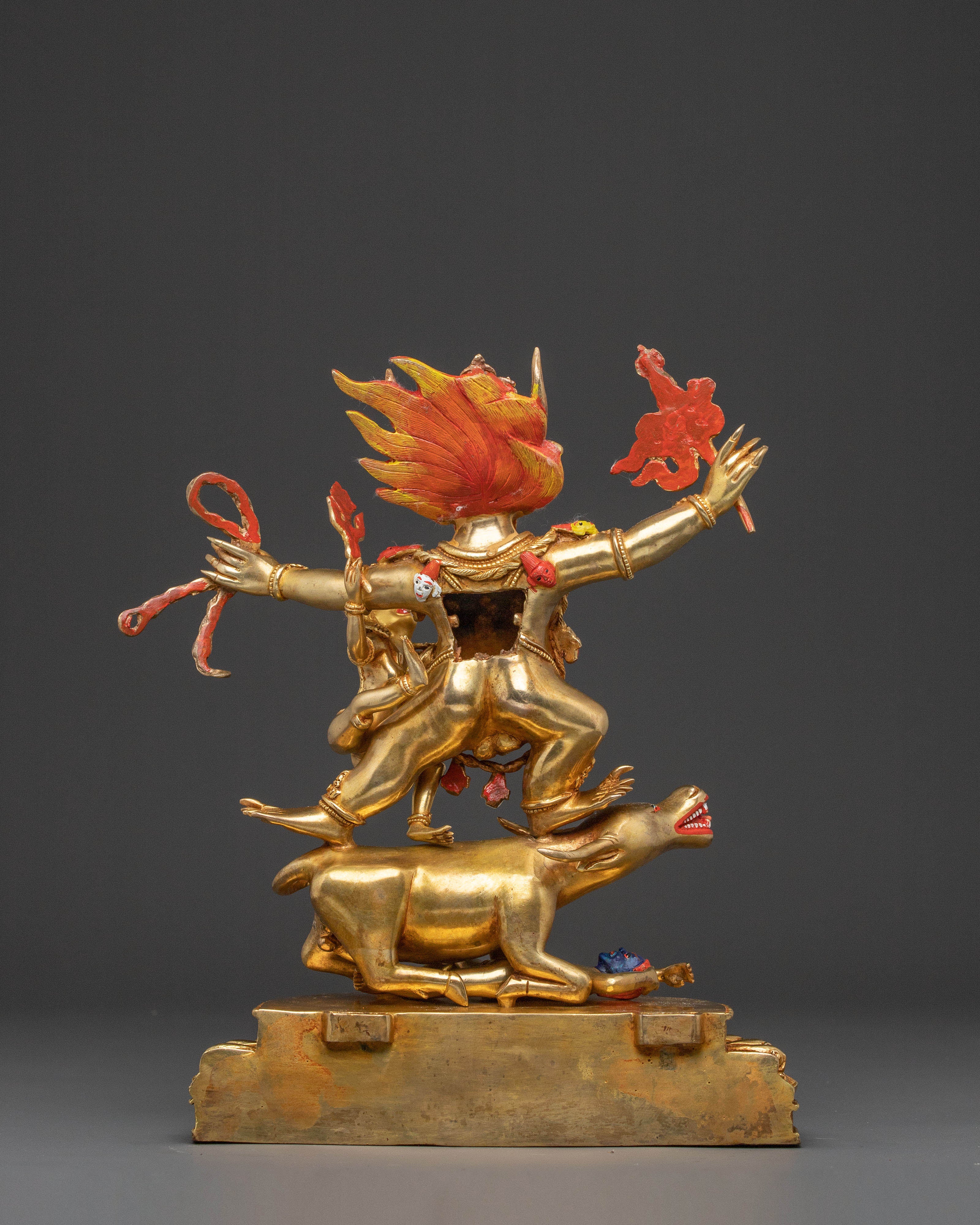 Yama Dharmaraja 24k Gold Gilded Statue | Copper Body