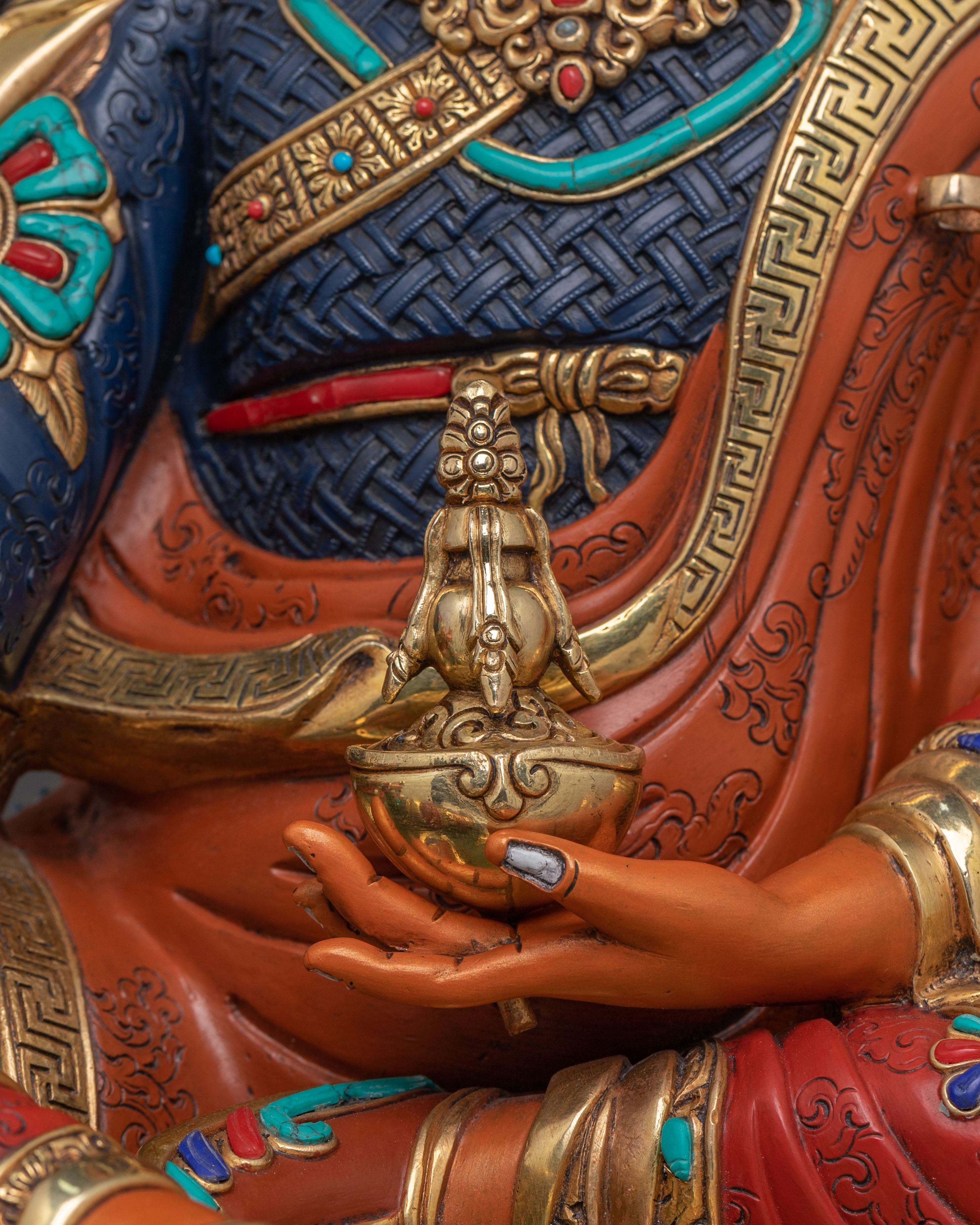 Padmasambhava 24k Gold Gilded Blessing Statue