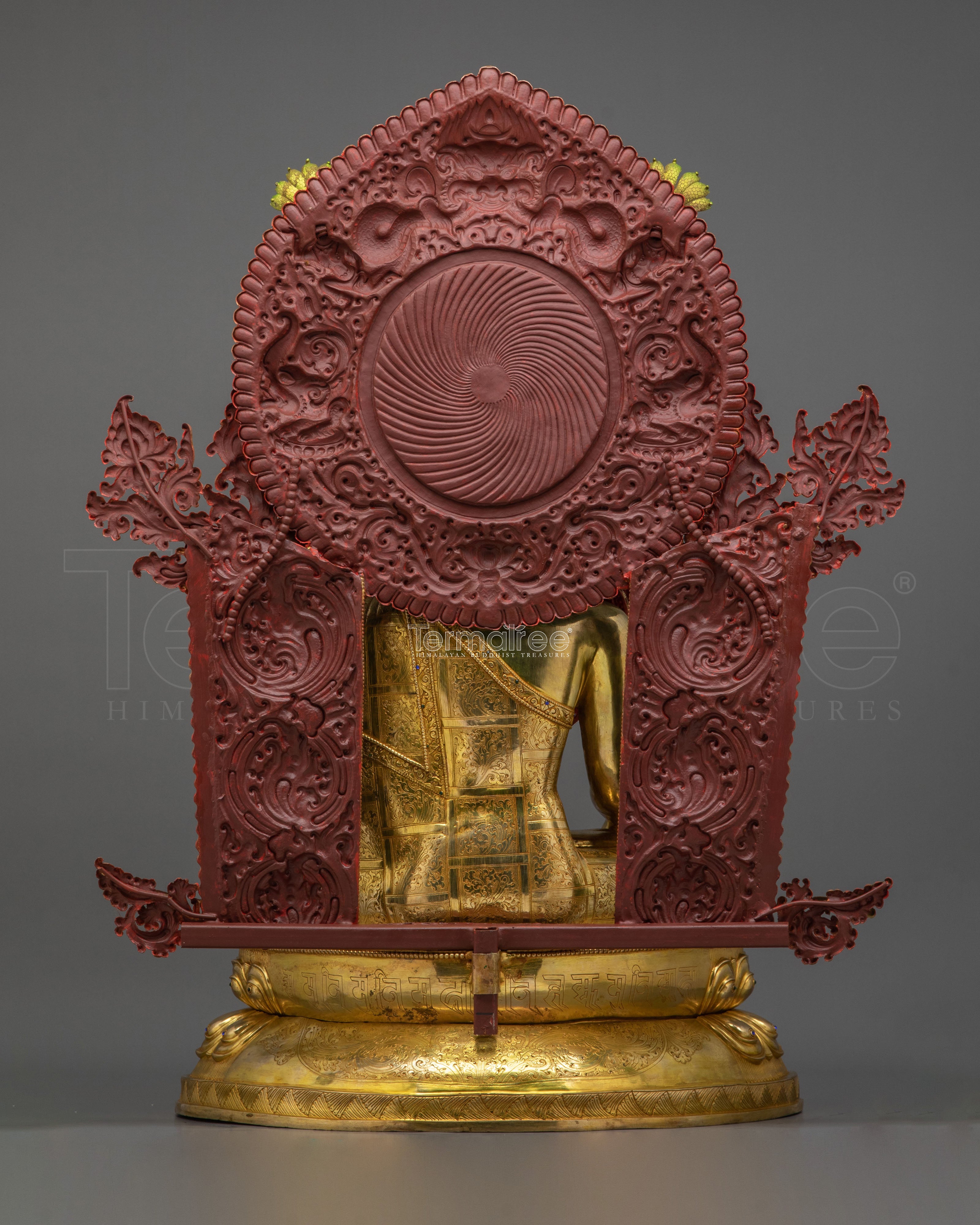 Crown Shakyamuni Buddha Sculpture | 24K Gold Gilded Figurine
