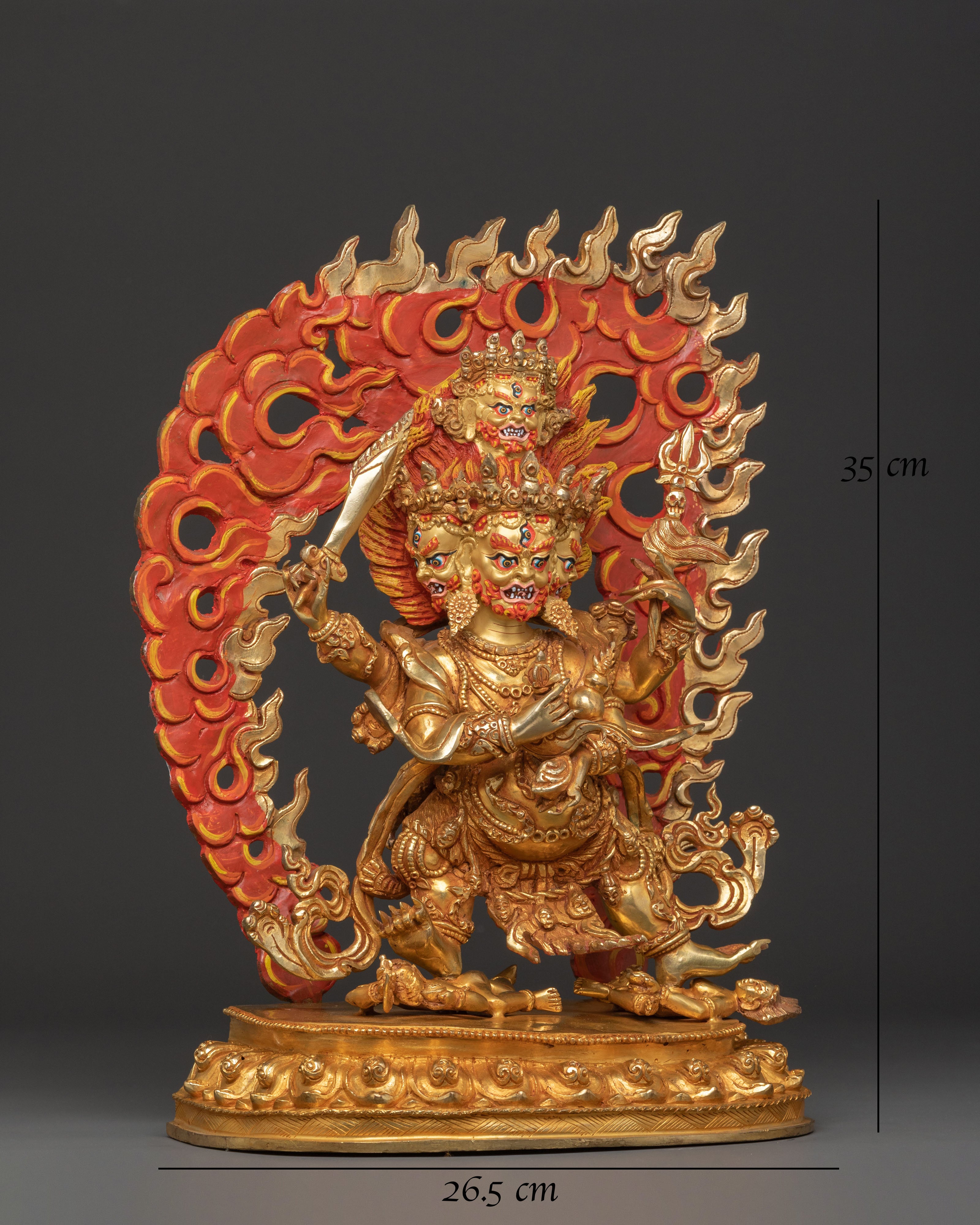 Four Armed Mahakala Spiritual Statue | Altar Decor