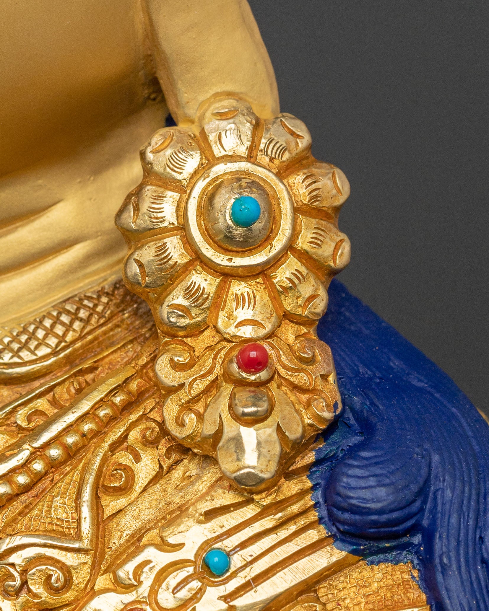 Guru Rinpoche Buddhist Statue | 24K Gold Gilded Icon