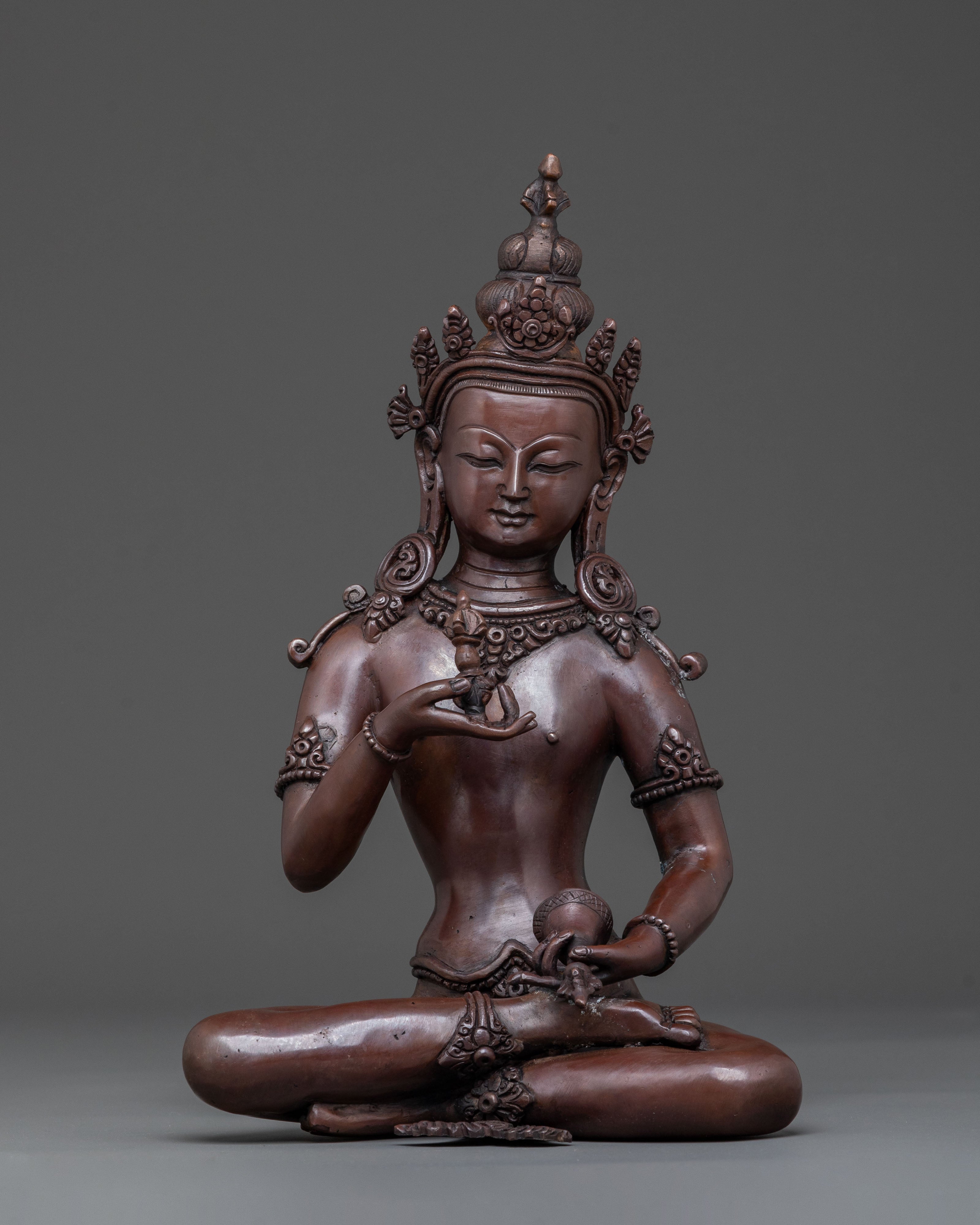Vajrasattva Oxidized Copper Statue 