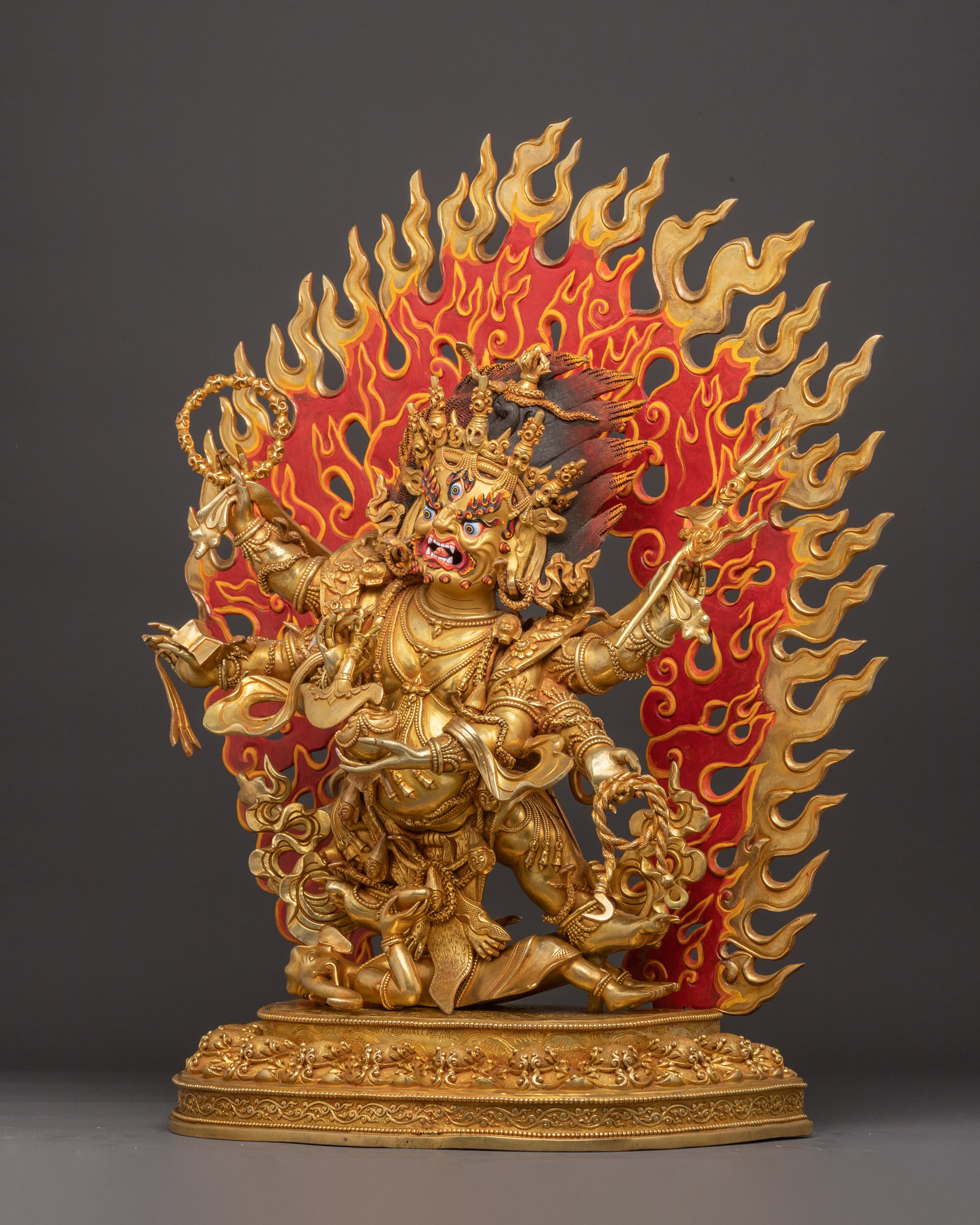 Six-Armed Mahakala Tantric Protector Statue | Tibetan Buddhist Art