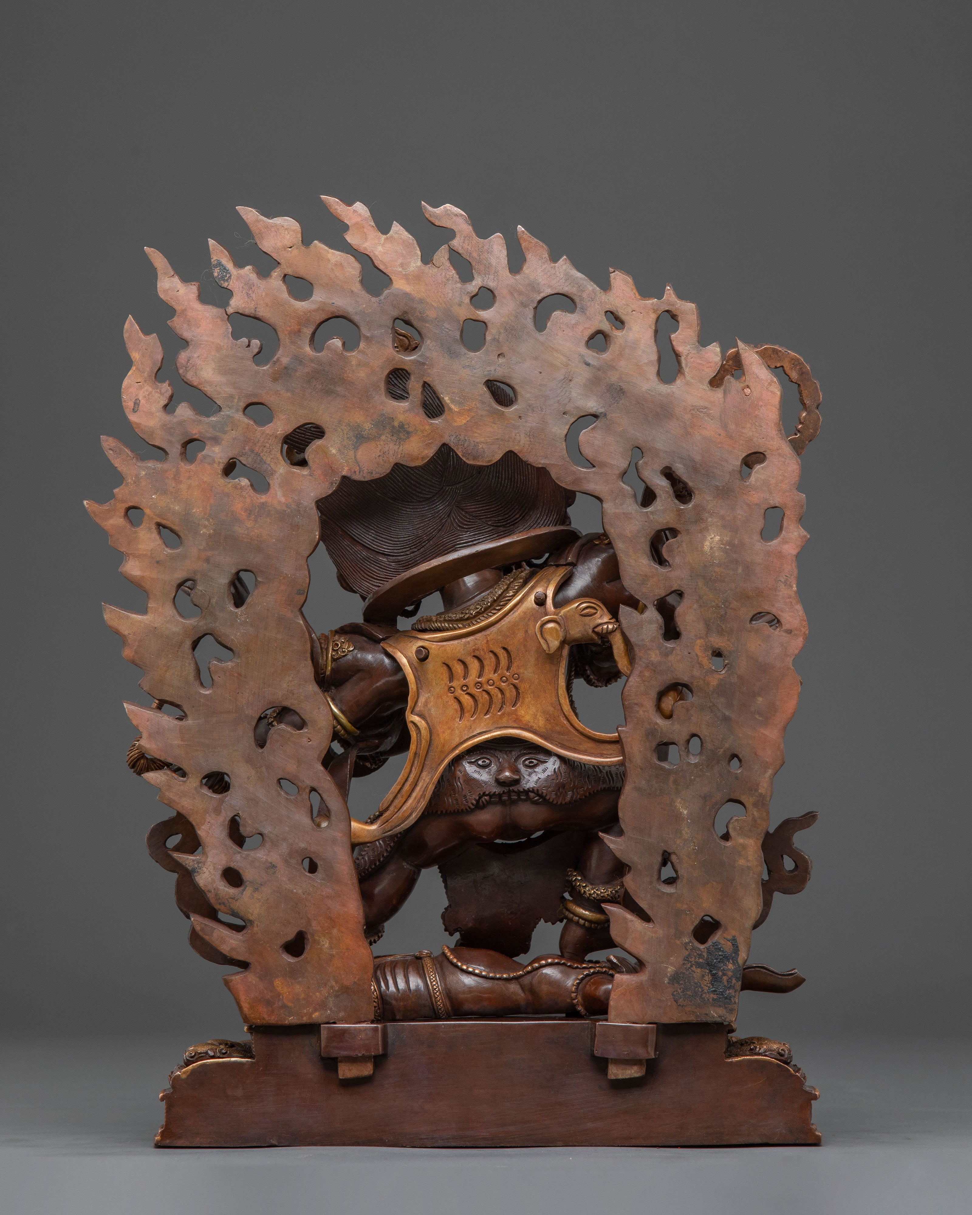 Six-Armed Mahakala Copper Statue | Guardian Figure