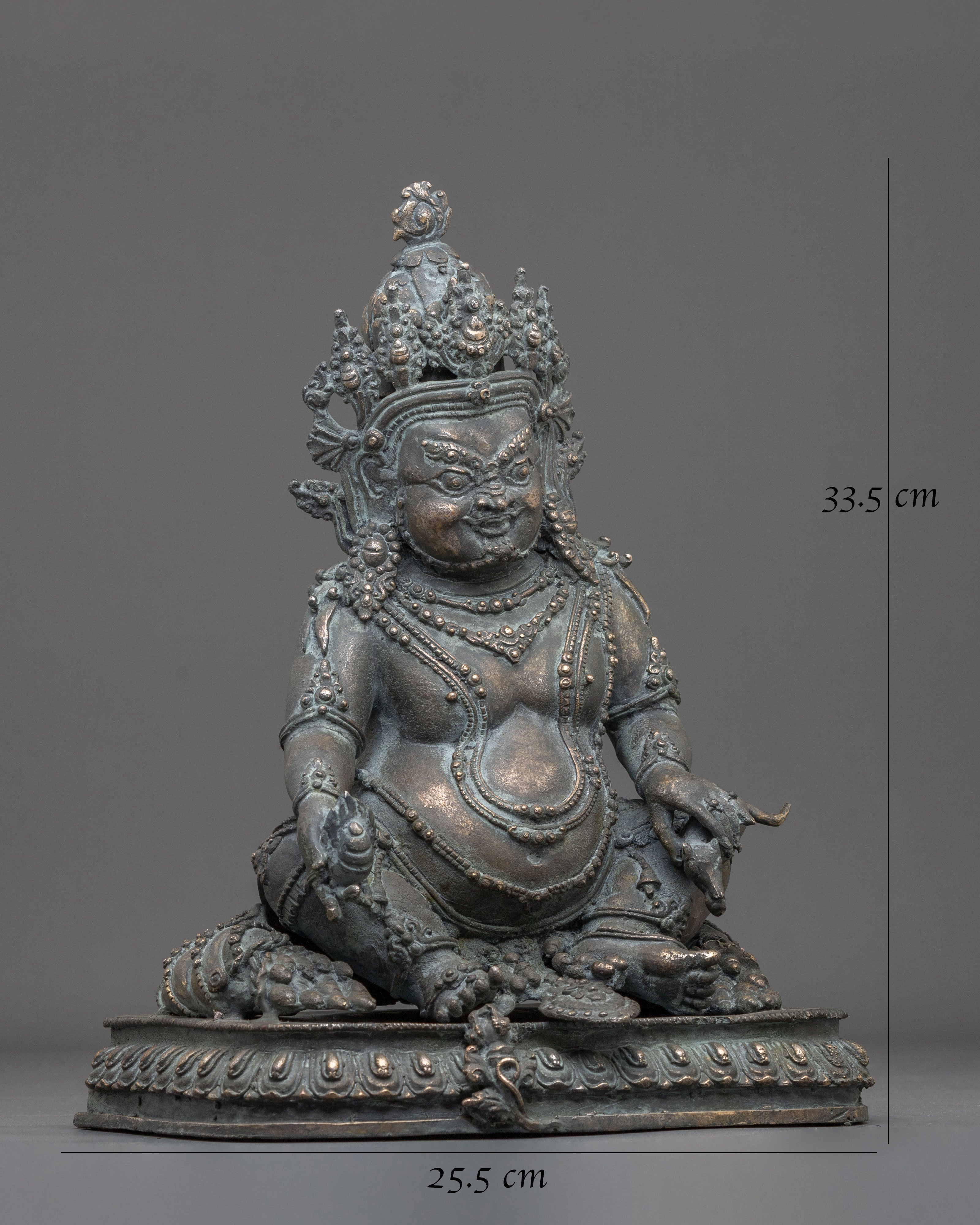Tibetan Deity Dzambhala Copper Statue | Antique Finish