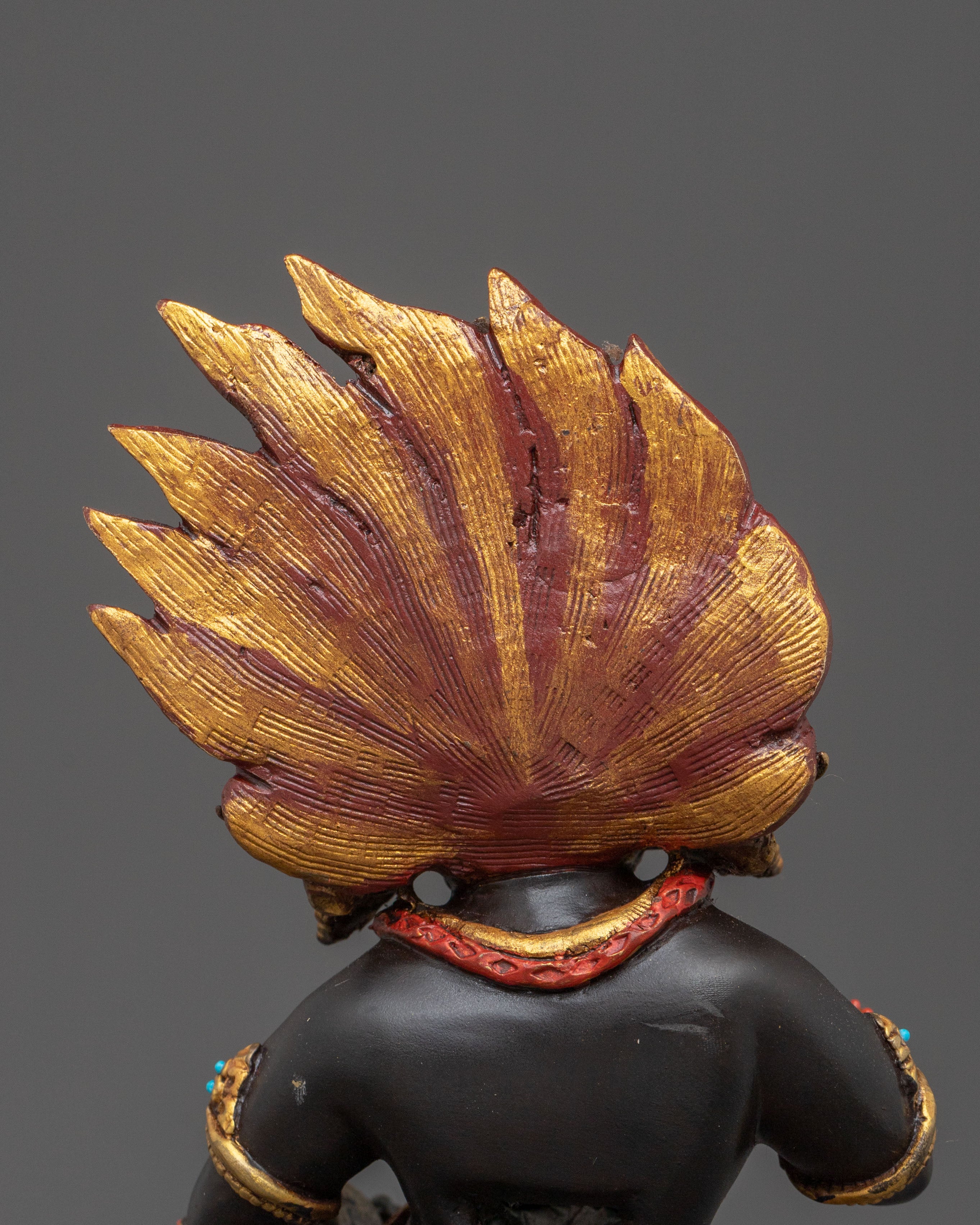 Black Dzambhala Sacred Statue: Buddhist Wealth Deity