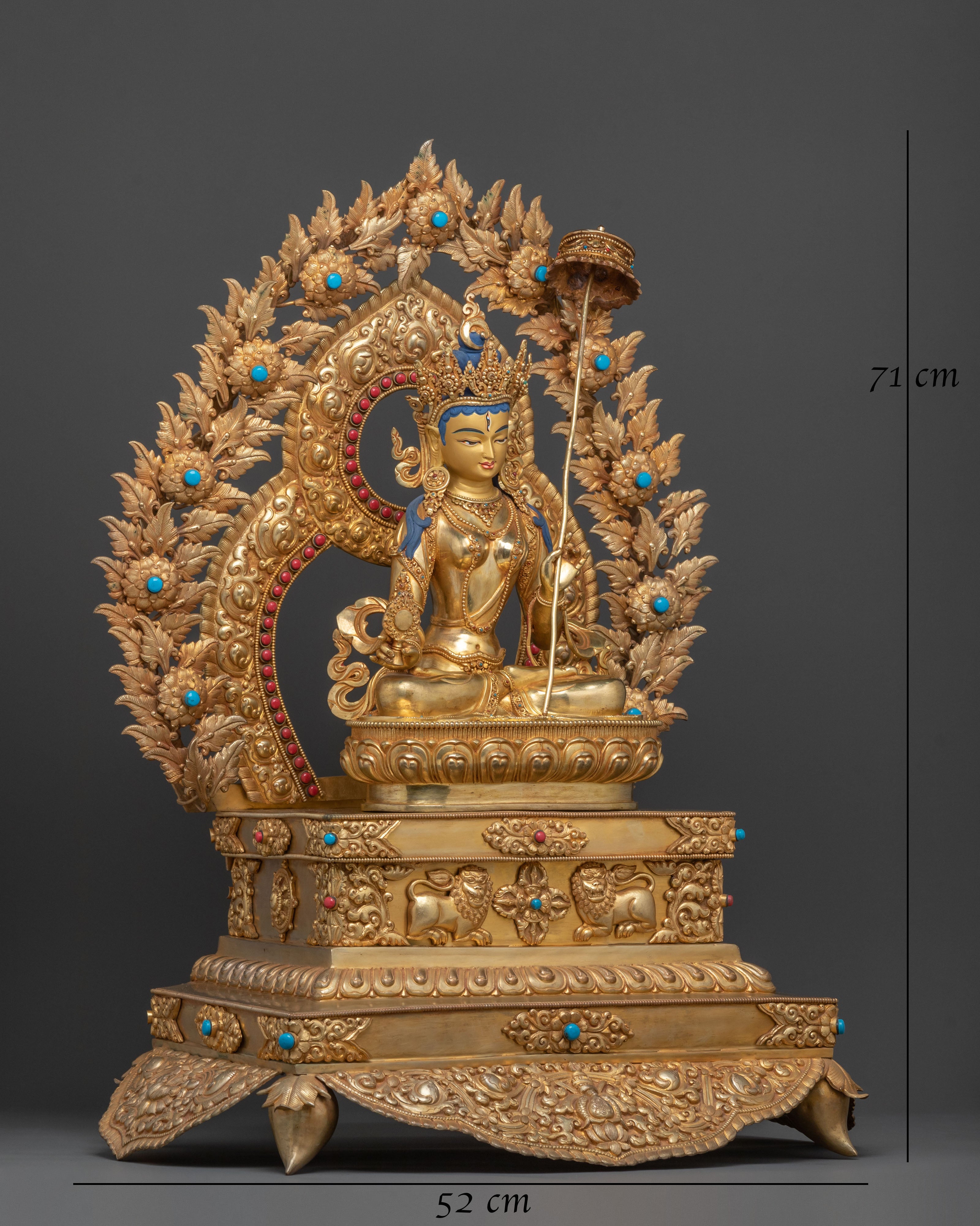 Dukar Statue on Throne | White Umbrella Goddess of Supreme Protection
