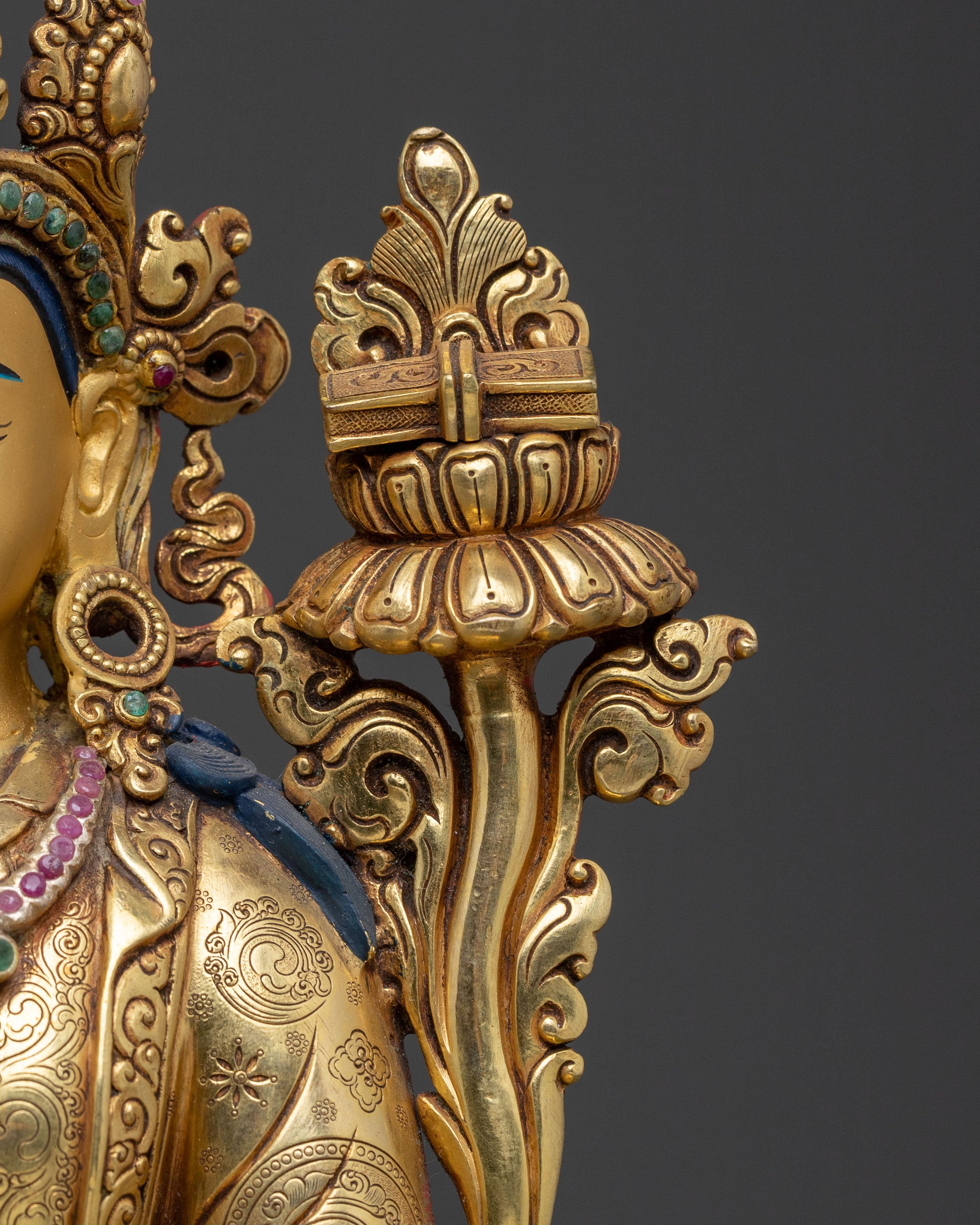 Trisong Detsen: Royal 24K Gold Gilded Statue