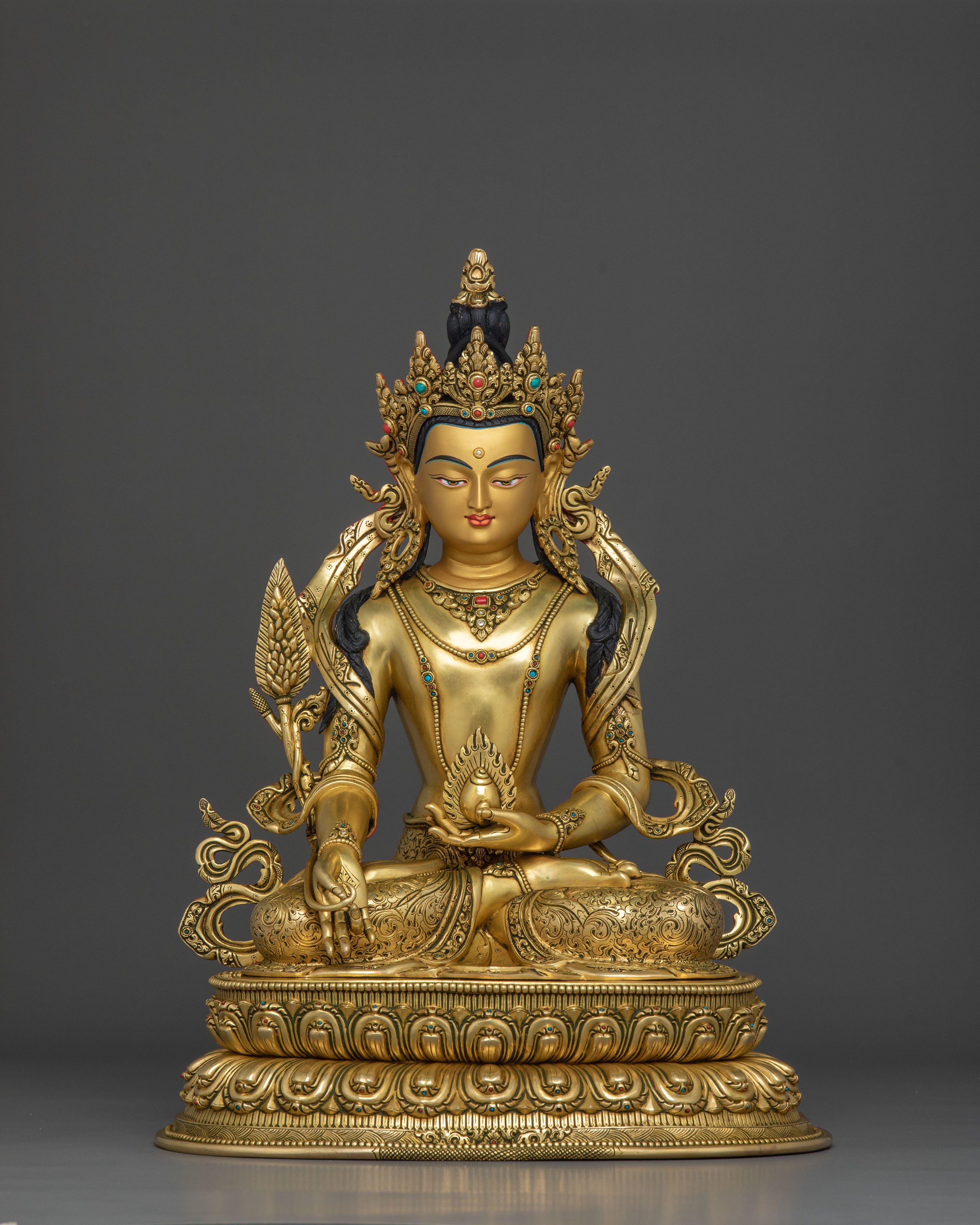 Handmade Kshitigarbha Sculpture | Himalayan Altar Decor