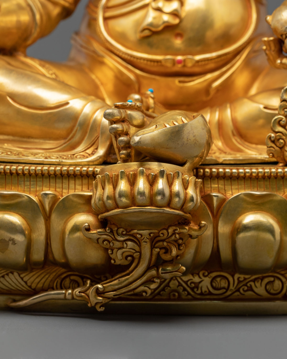 Dzambhala Prosperity Guardian Statue | 24K Gold Gilded Copper Statue