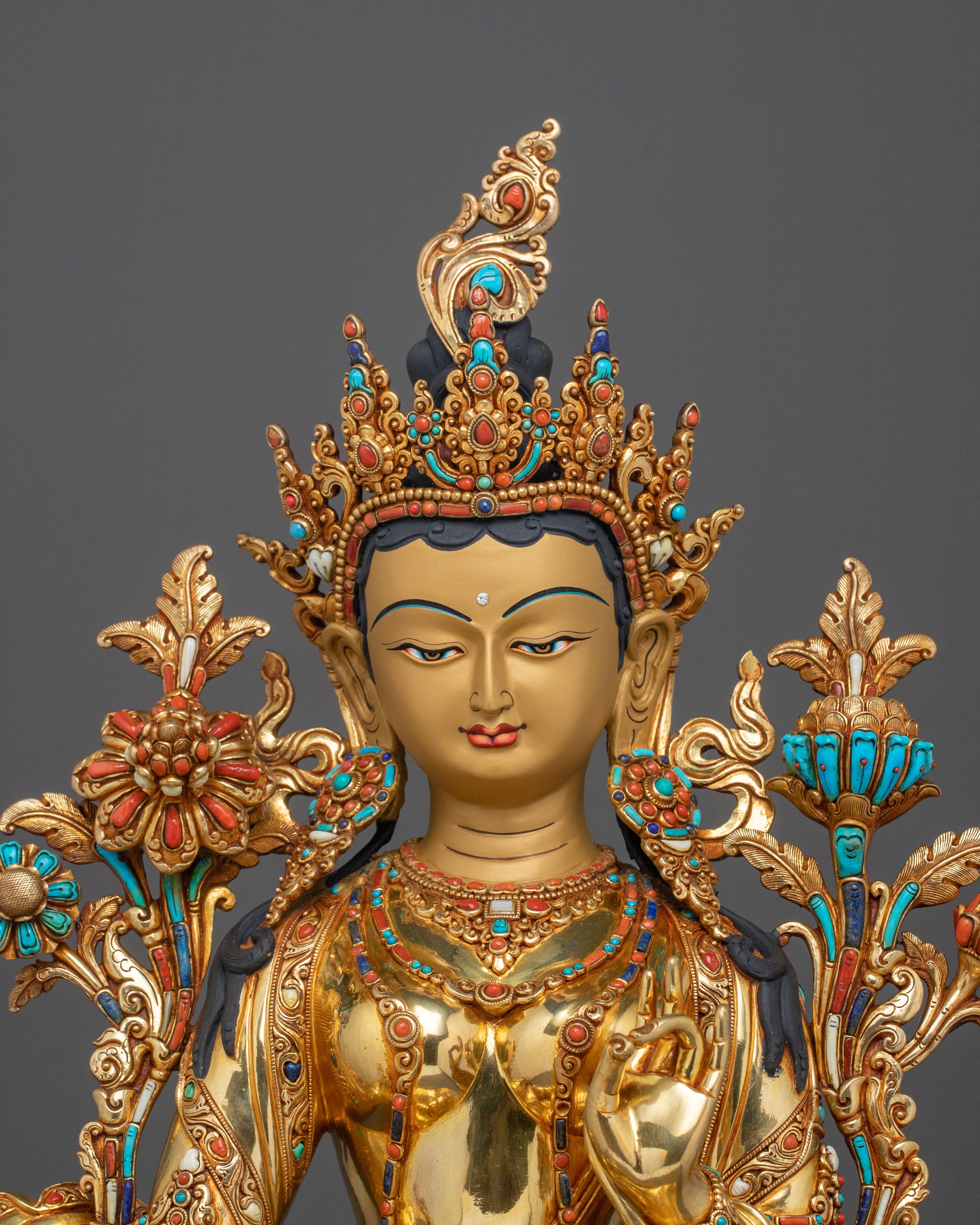 Green Tara Spiritual Statue | Tibetan Buddhist Goddess