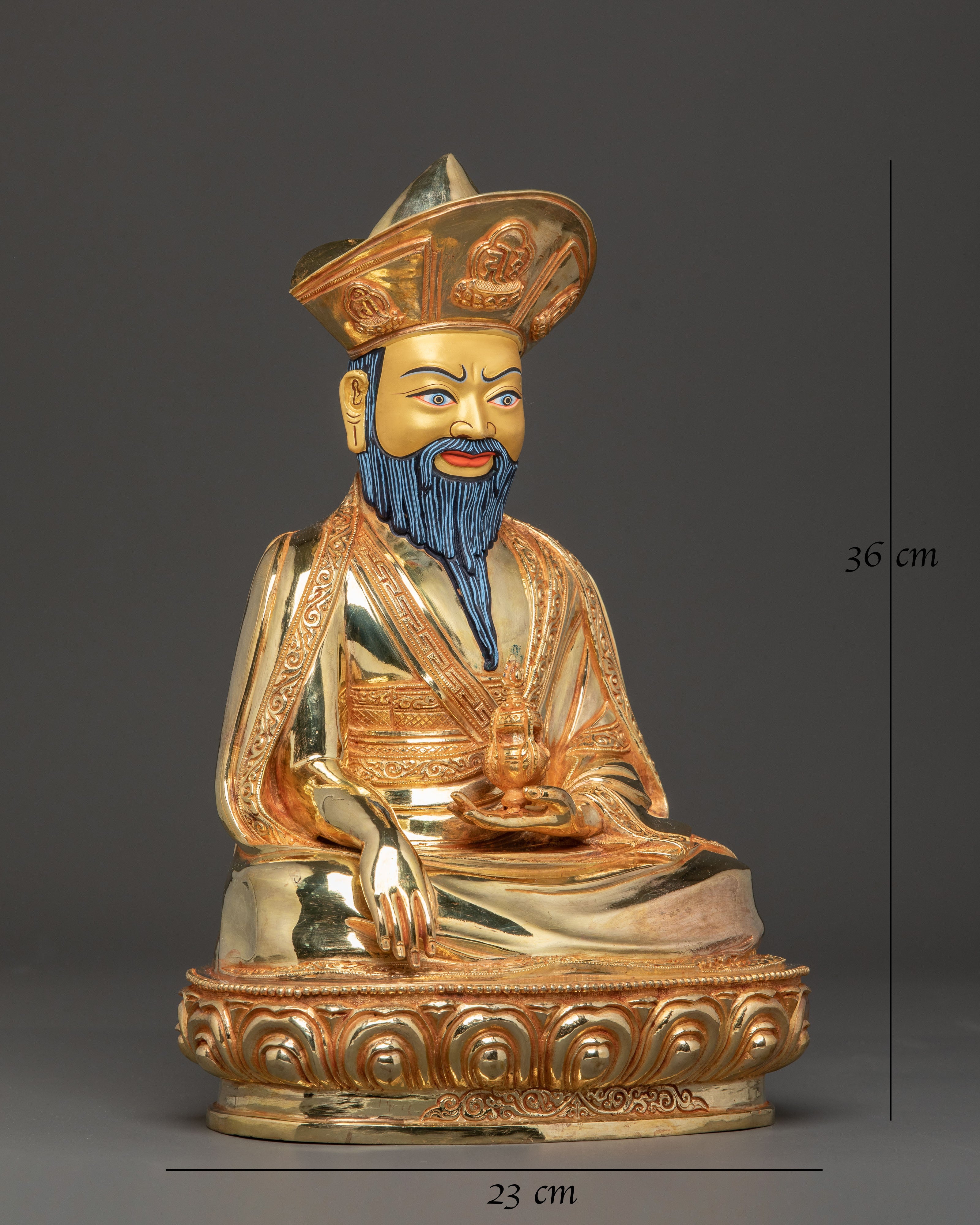 Handmade Guru Shapdum Golden Statue — Auspiciously Gilded