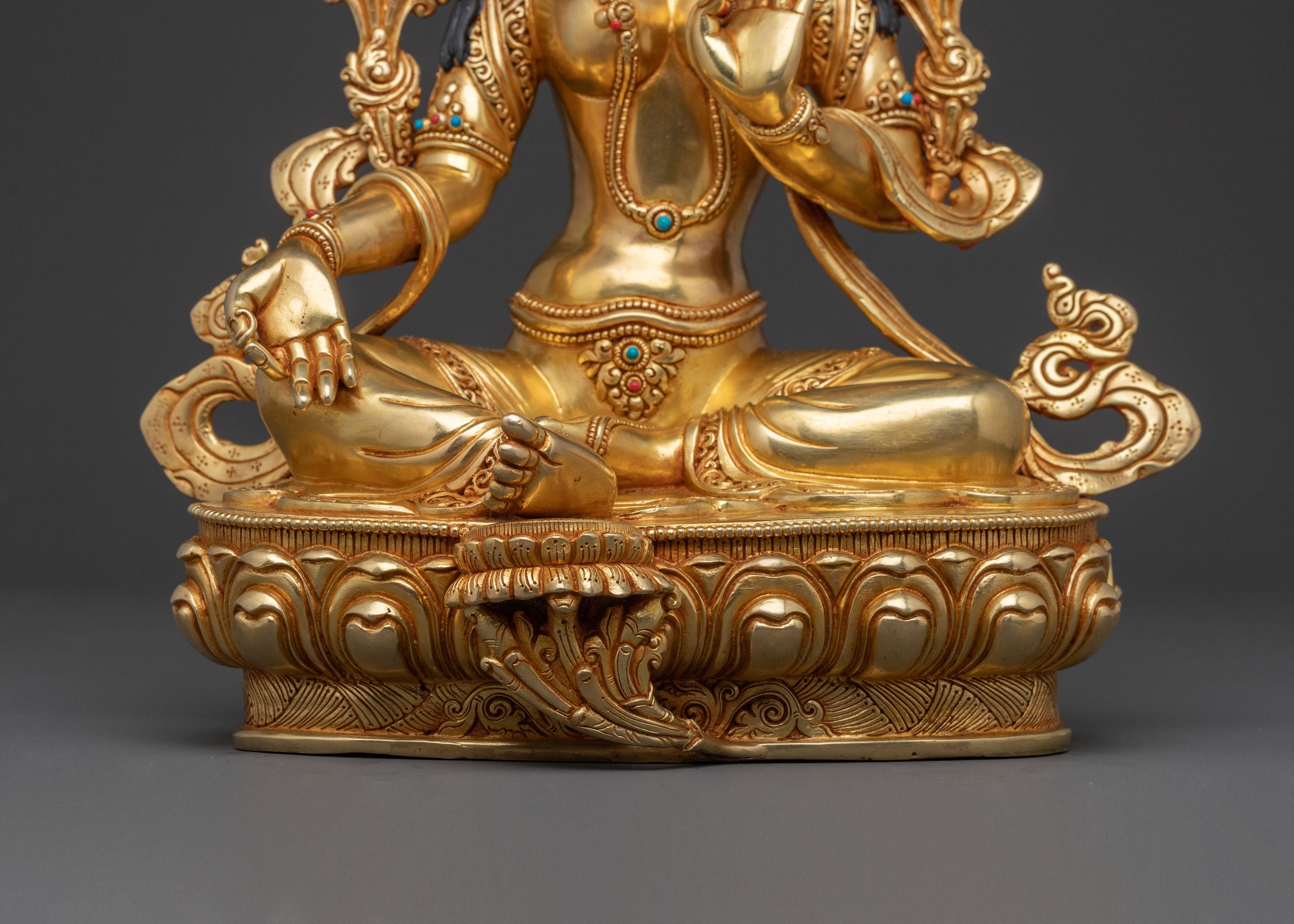 Green Tara Divine Statue | Tibetan Goddess of Compassion
