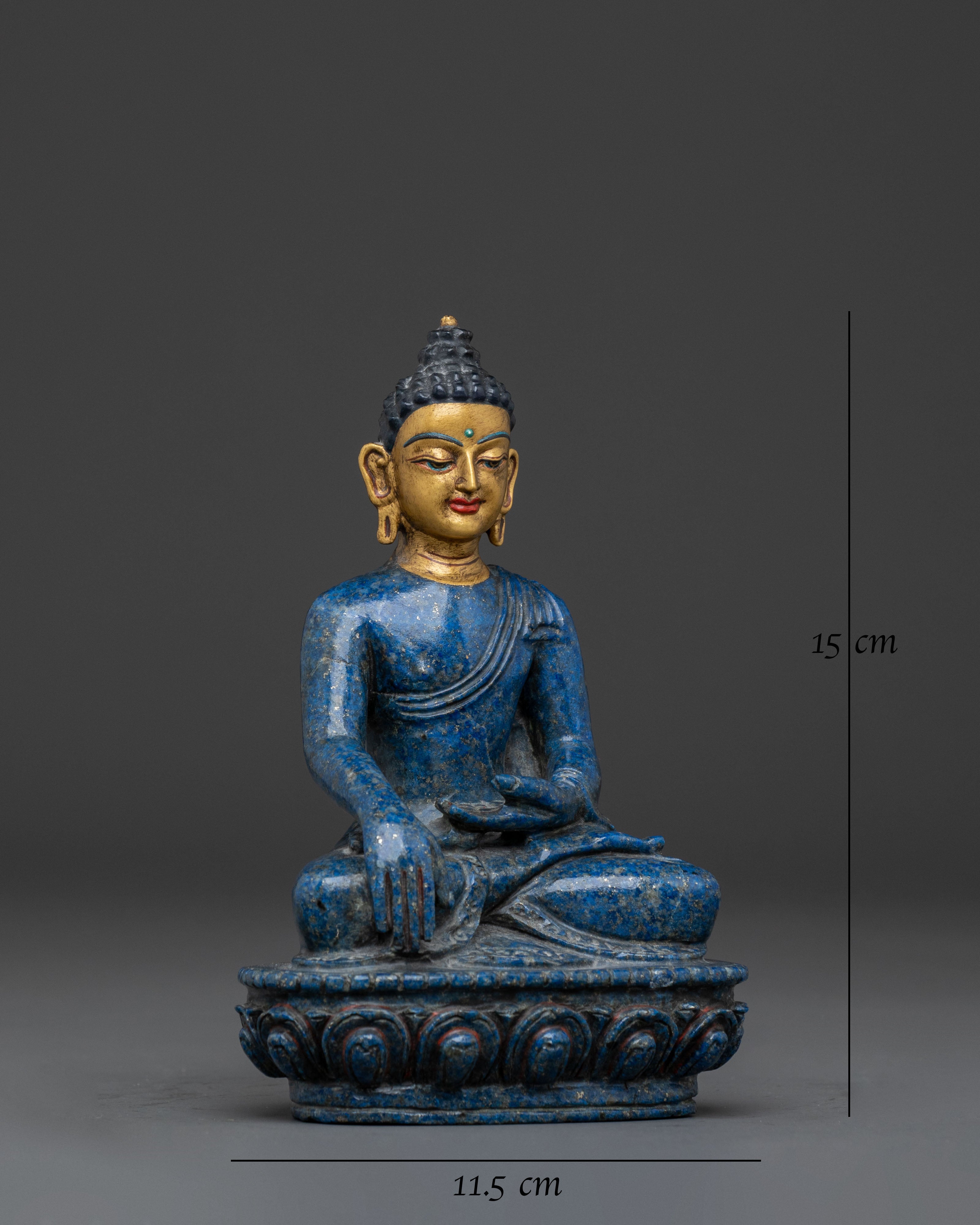 Buddha Shakyamuni Sacred Copper Statue : 24K Gold Gilded Art