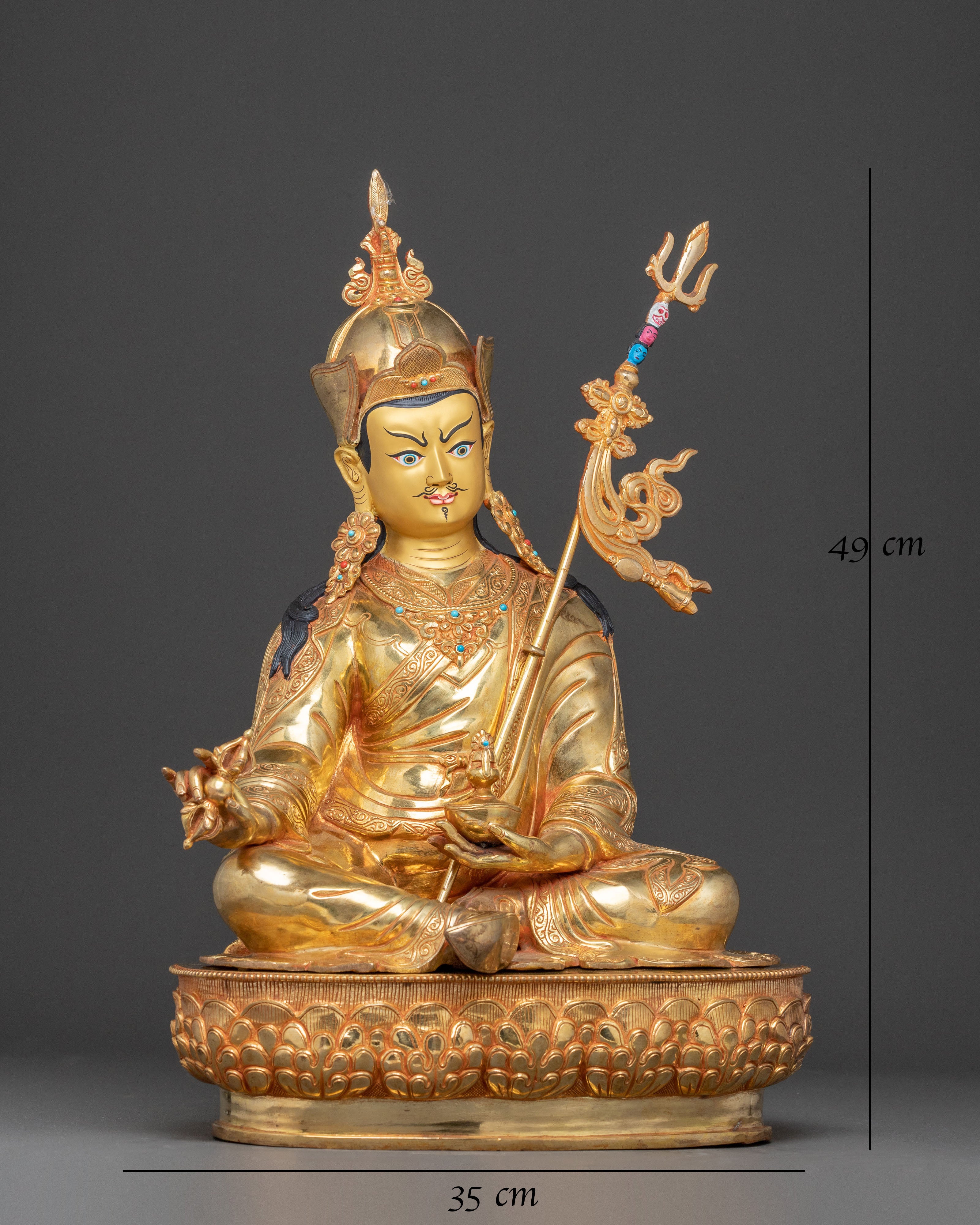 Golden Guru Padmasambhava Statue