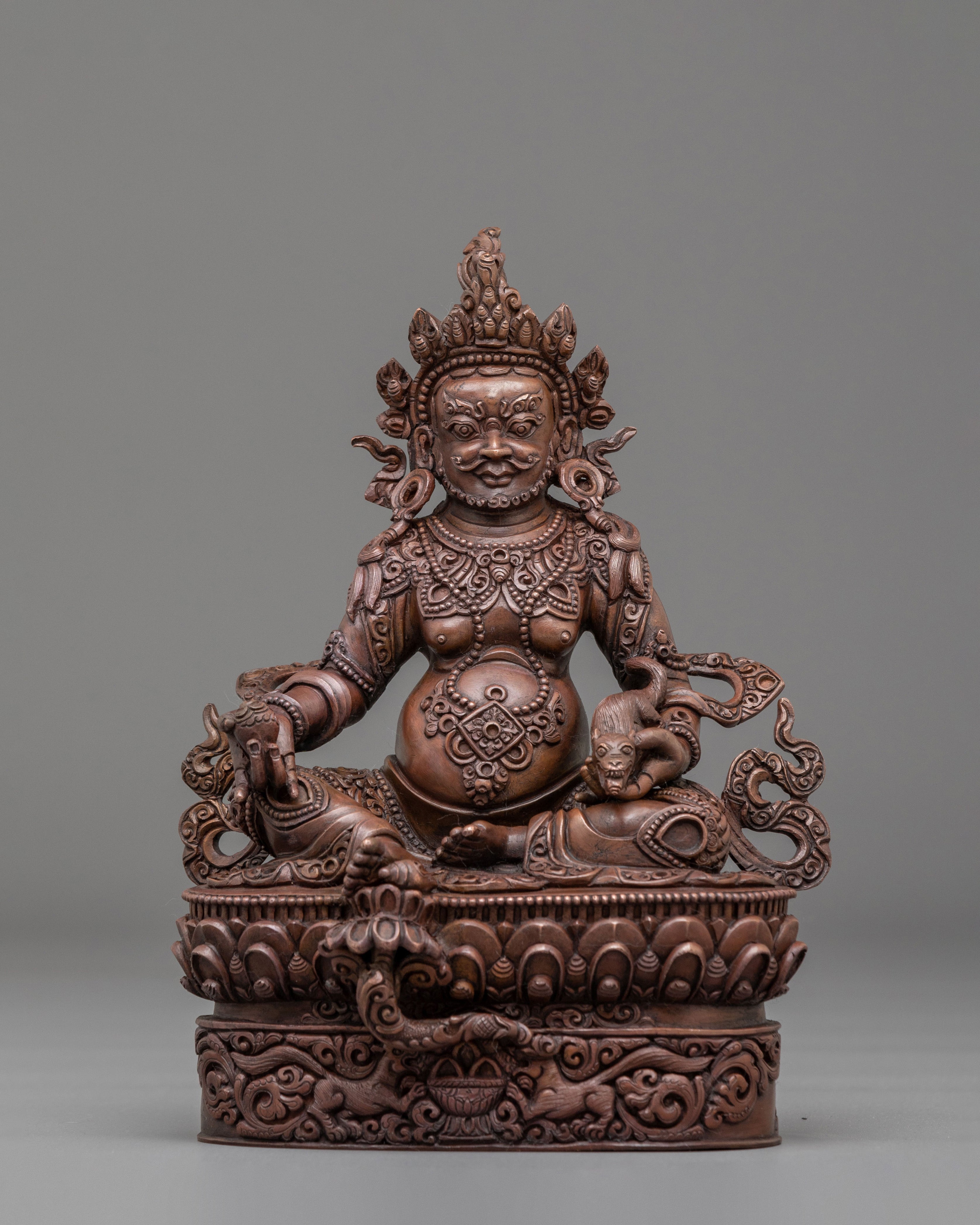 Dzambhala Oxidized Statue | Buddhist God of Wealth