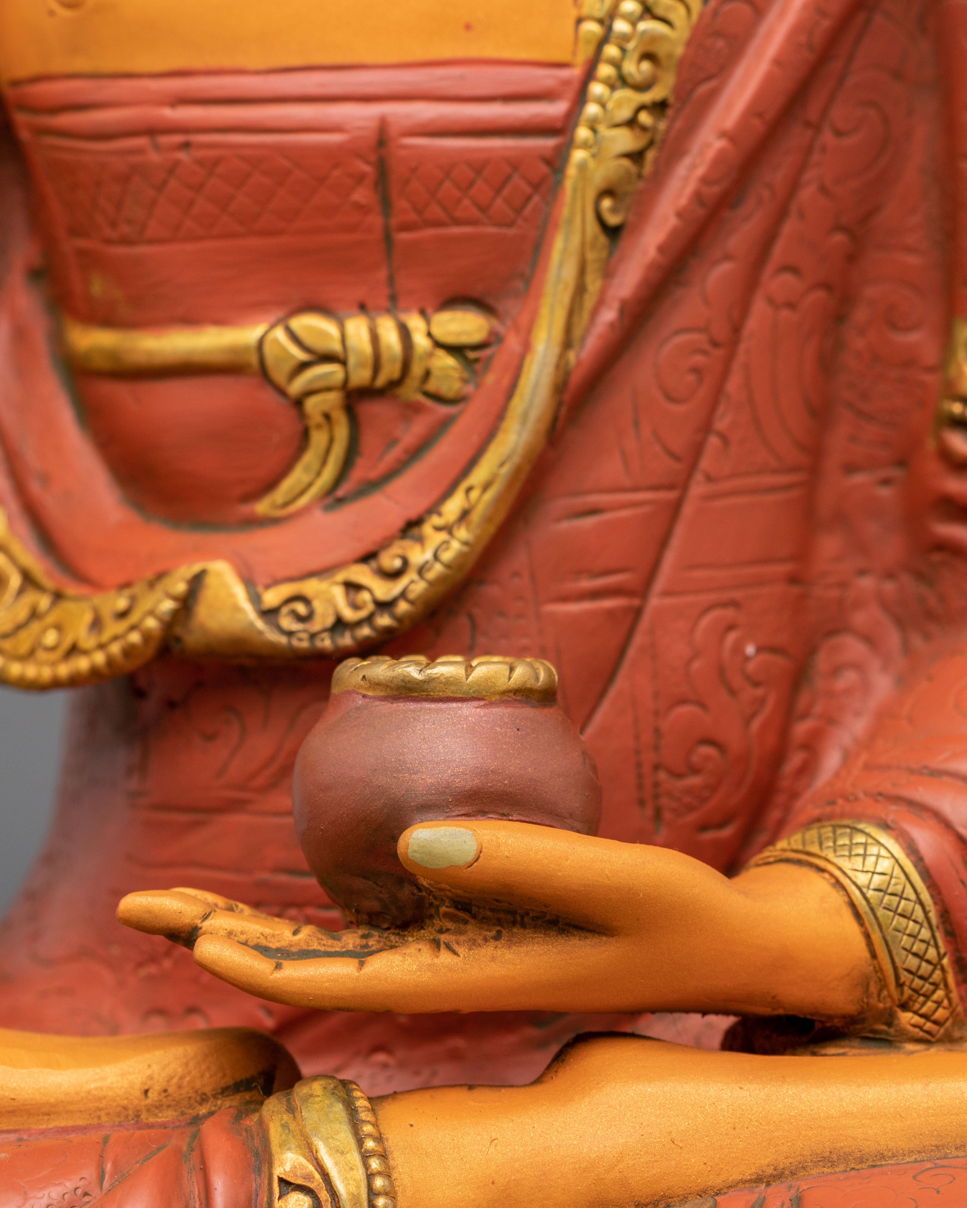 Crown Shakyamuni Buddha Figurine | 24K Gold Coated Statue