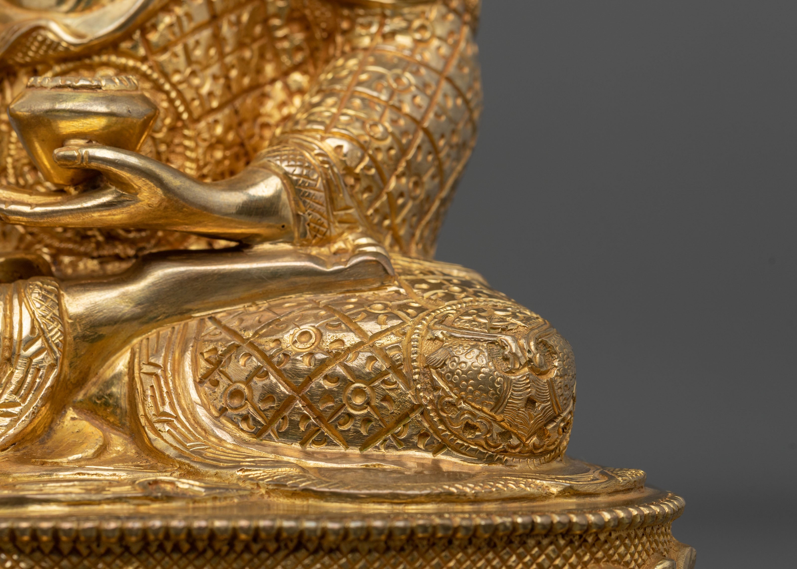 Enlightened Presence: 24k Gold Coated Gautama Buddha Statue