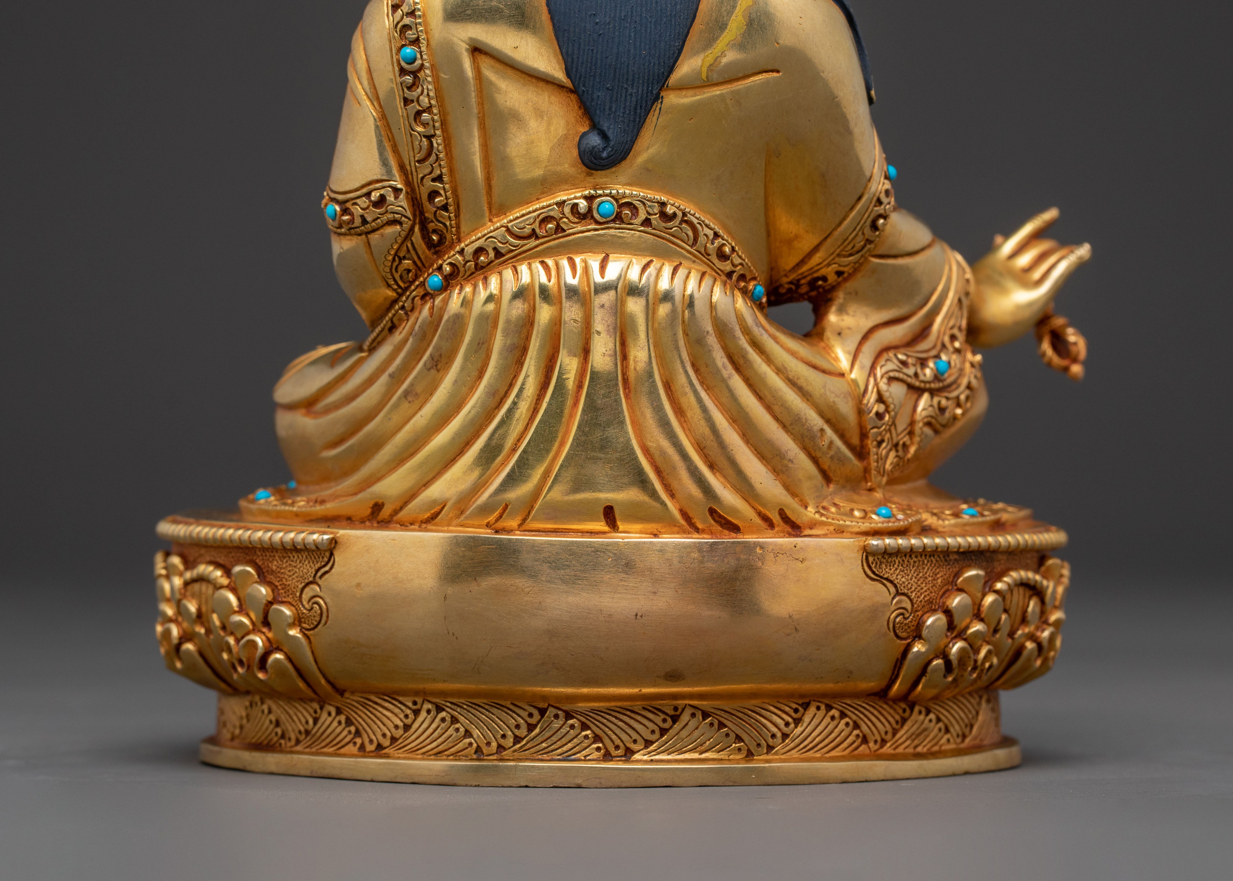 Handcrafted Guru Rinpoche Sacred Statue | 24K Gold Gilded Sculpture