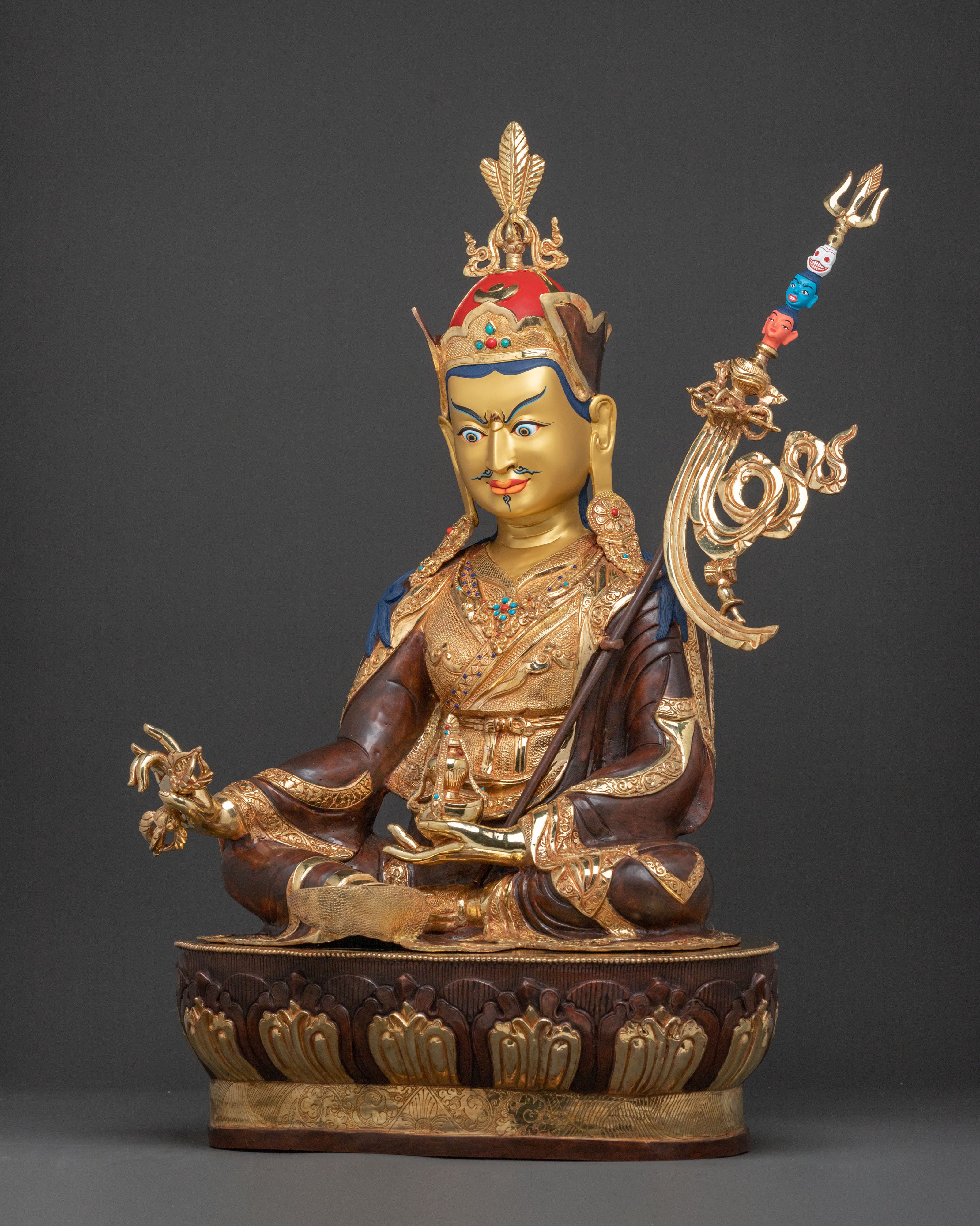 Guru Rinpoche Sacred Protector Statue | Tibetan Buddhist Altar Decor