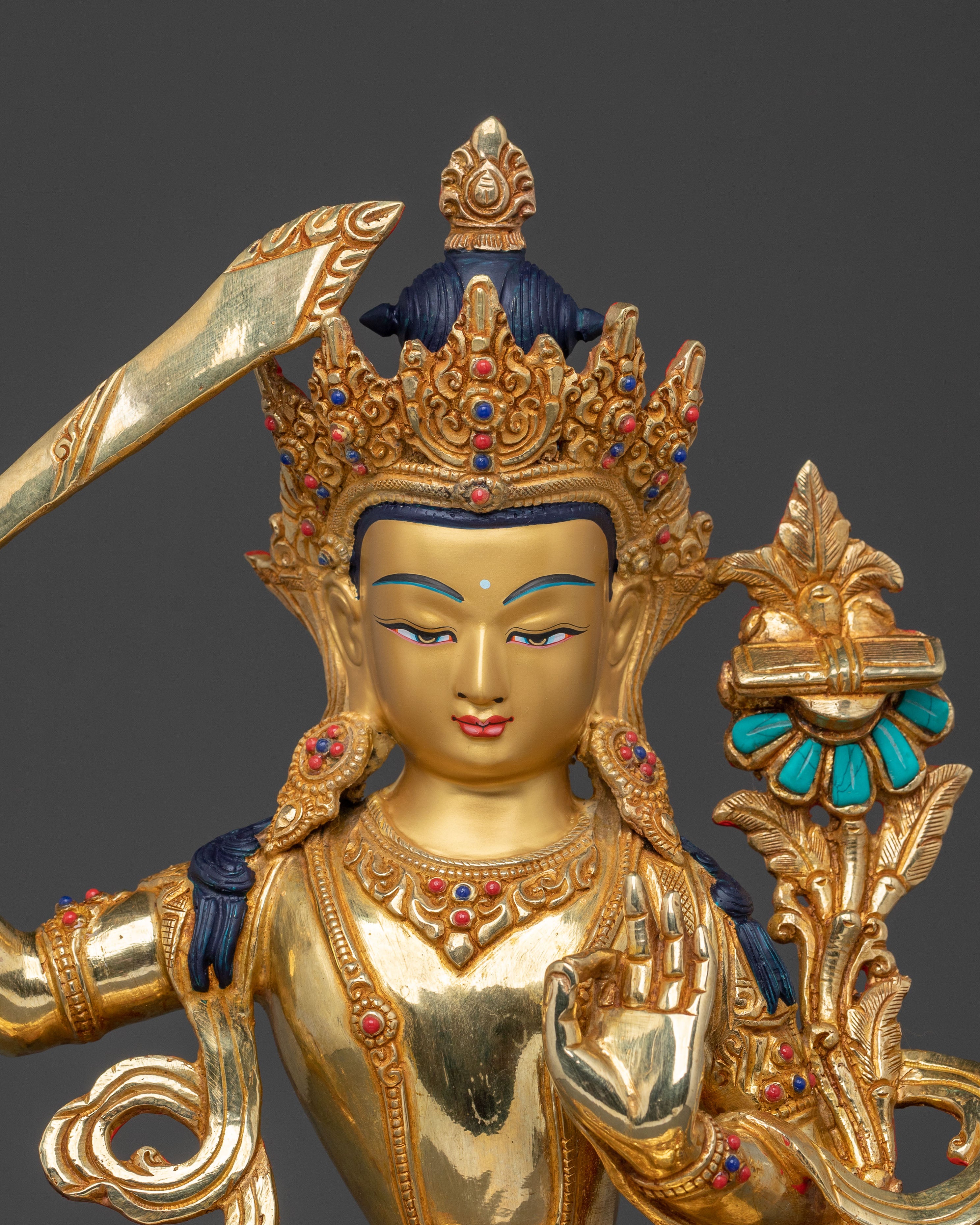 Manjushri Sculpture: Wisdom Bodhisattva