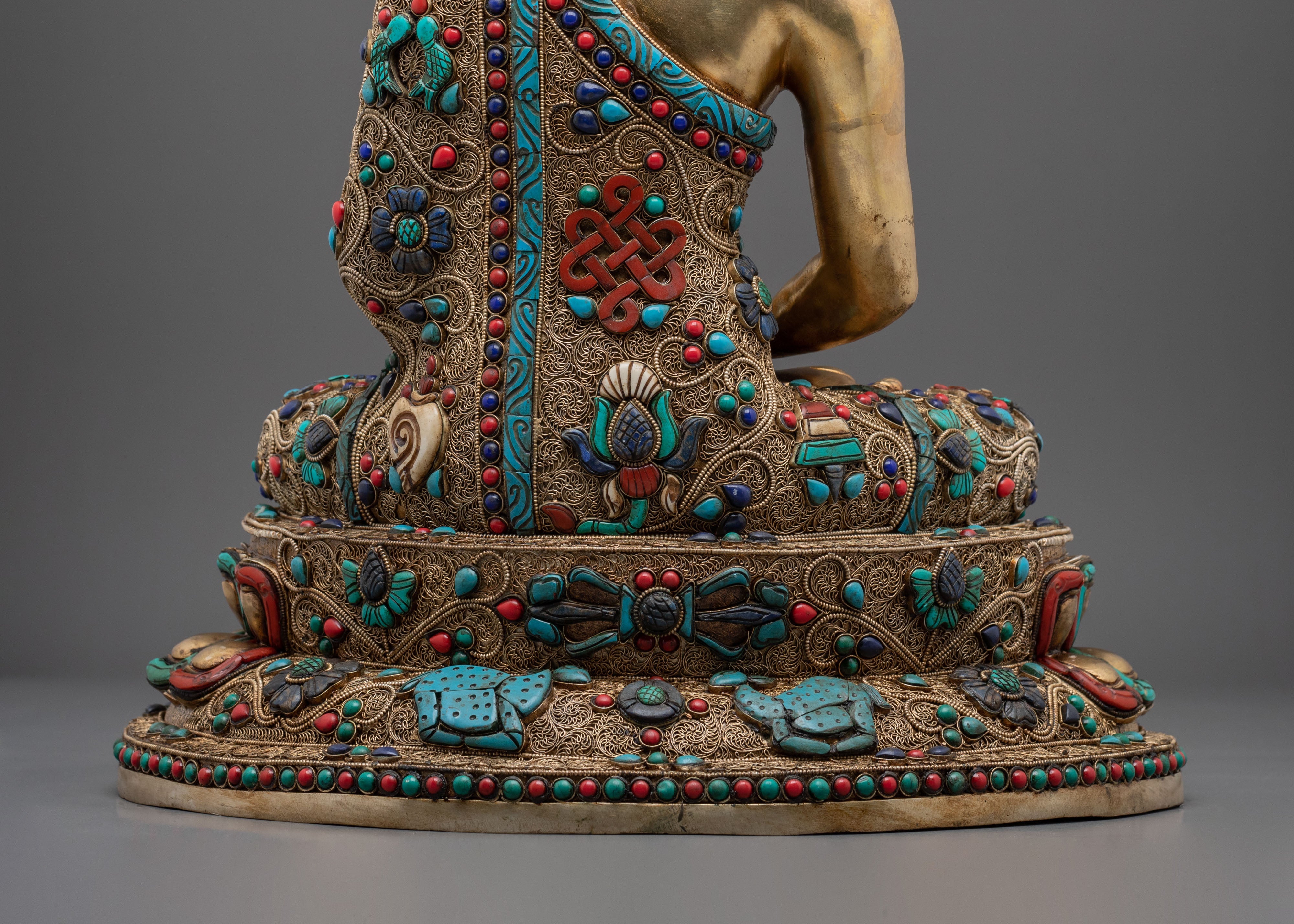 24K Gold Gilded Amitabha Buddha Mahayana Statue
