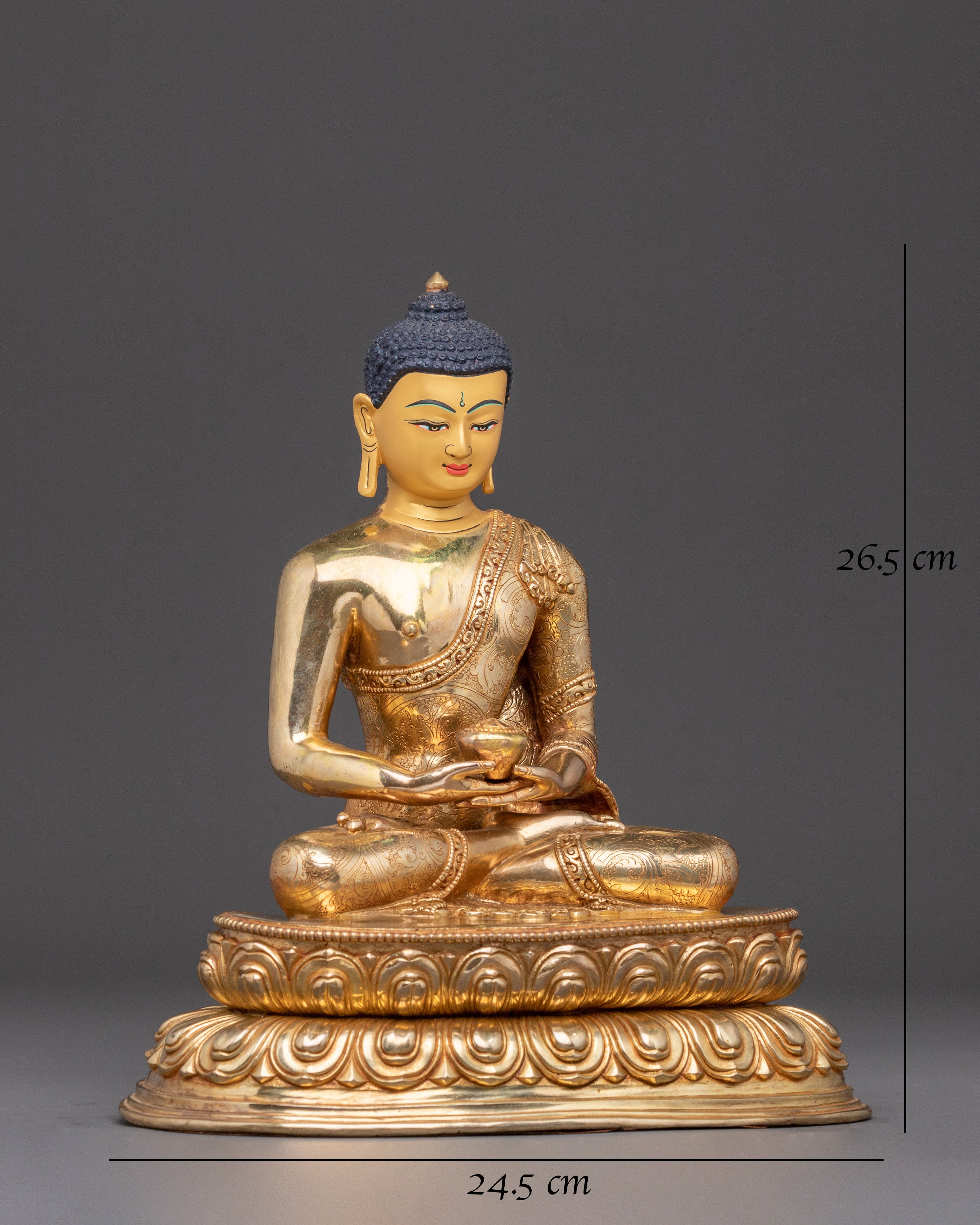 Divine Amitabha Buddha Handmade Statue | 24K Gold Gilded Art