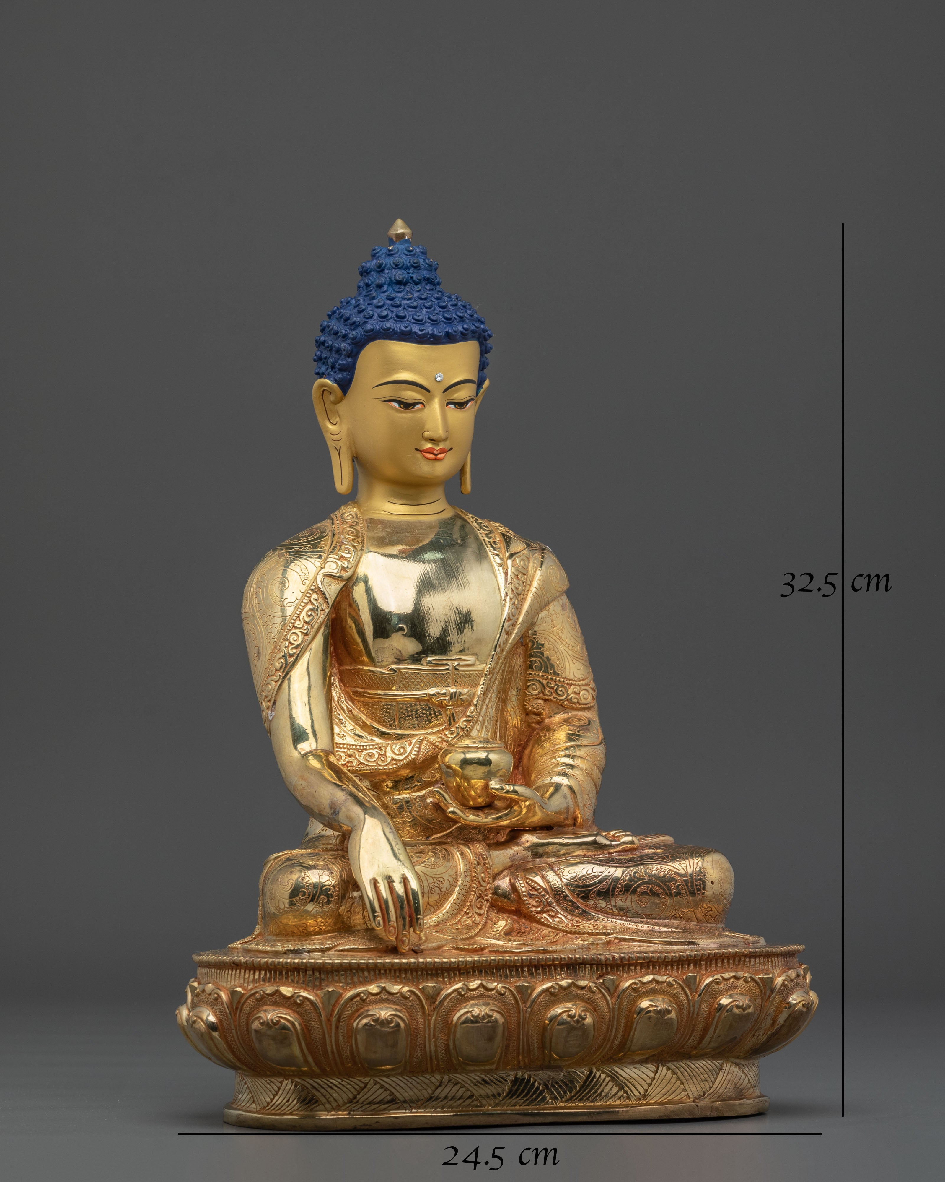 Shakyamuni Buddha Sculpture | Handmade Golden Figurine