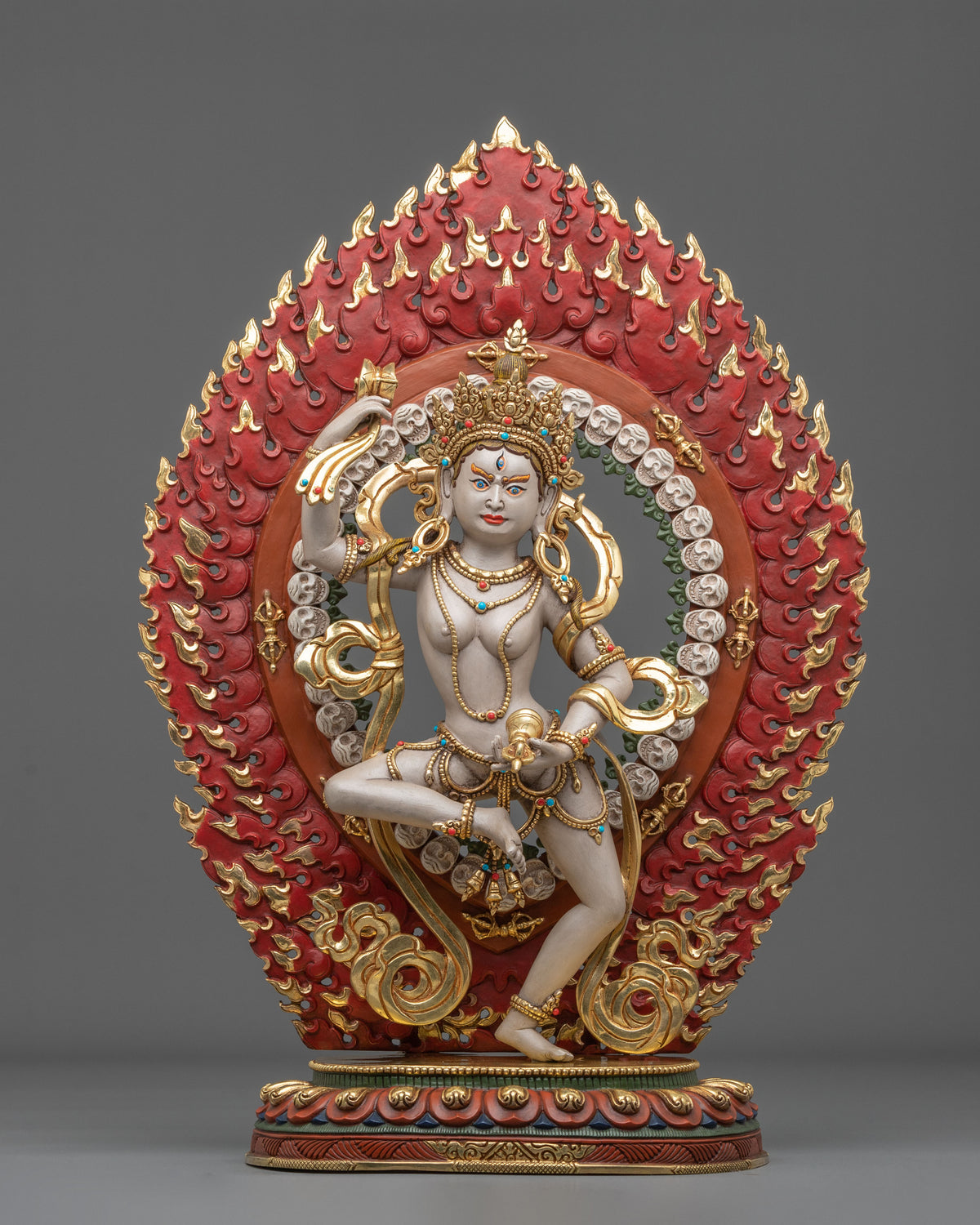 Copper Machig Labdron Statue with Gold and Acrylic Painting | Tantric Wisdom
