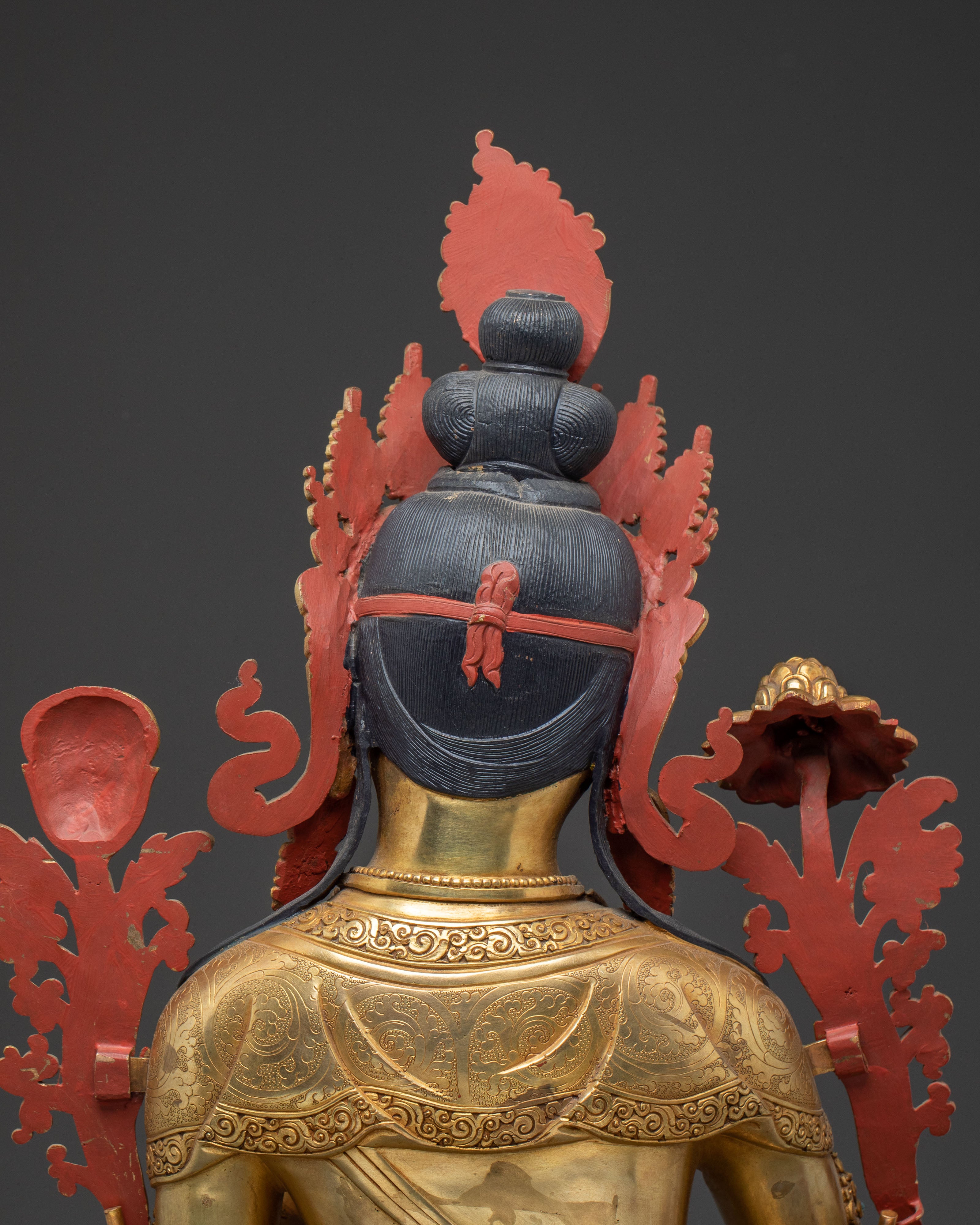 Sacred Green Tara Altar Statue – Hand-Gilded Copper