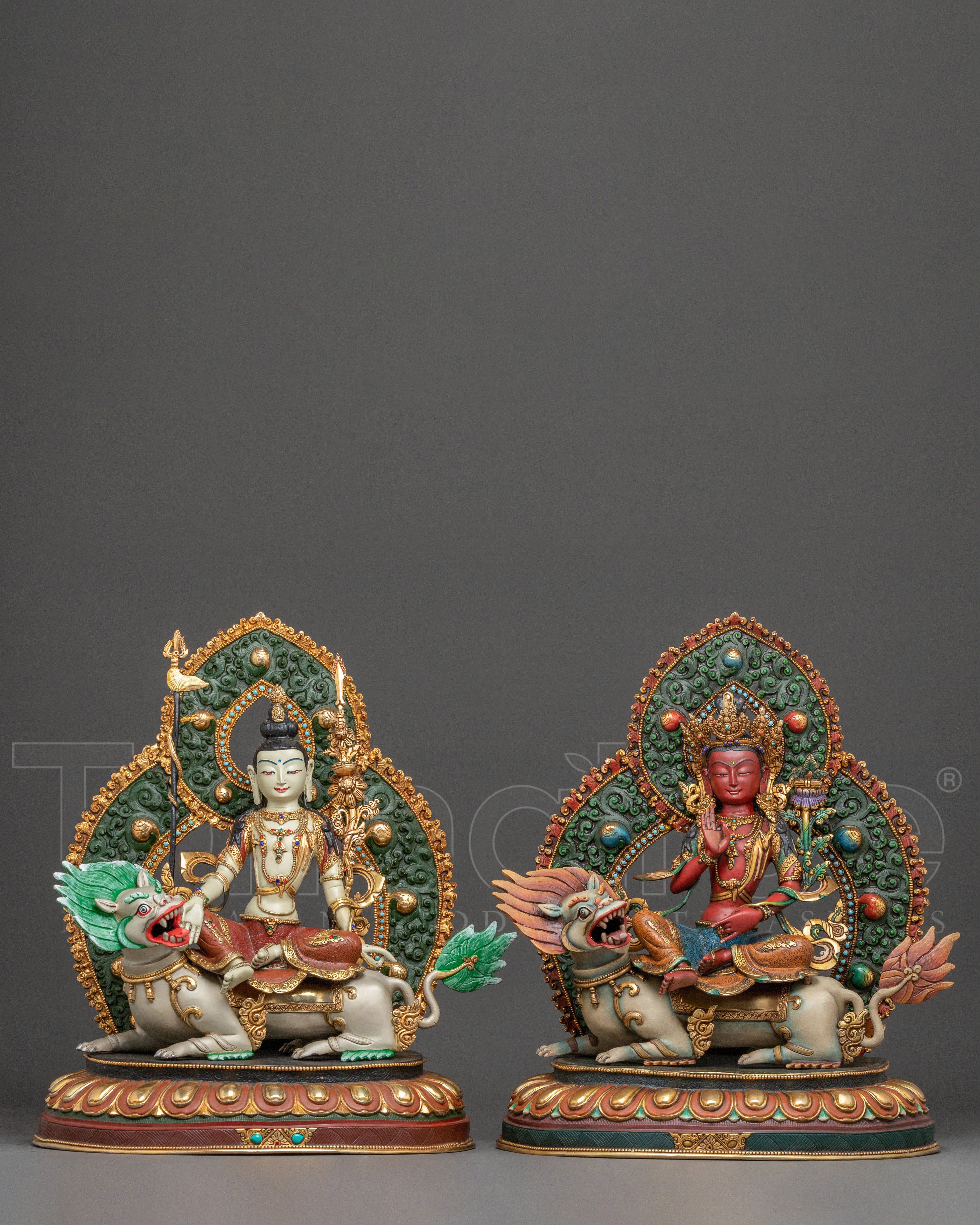 Simhanada Lokeshvara and Lokeshwor Statue Set 