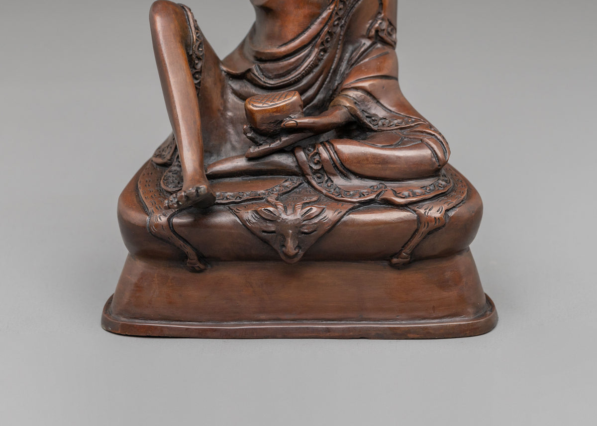 Milarepa Meditation Statue | Oxidized Copper Sculpture