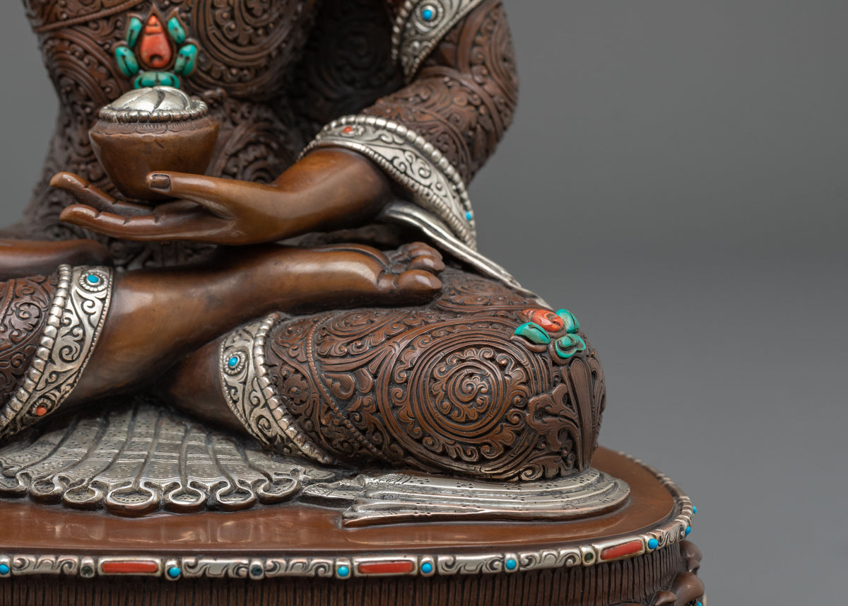 Shakyamuni Buddha Statue | Oxidized Copper Buddhist Figurine