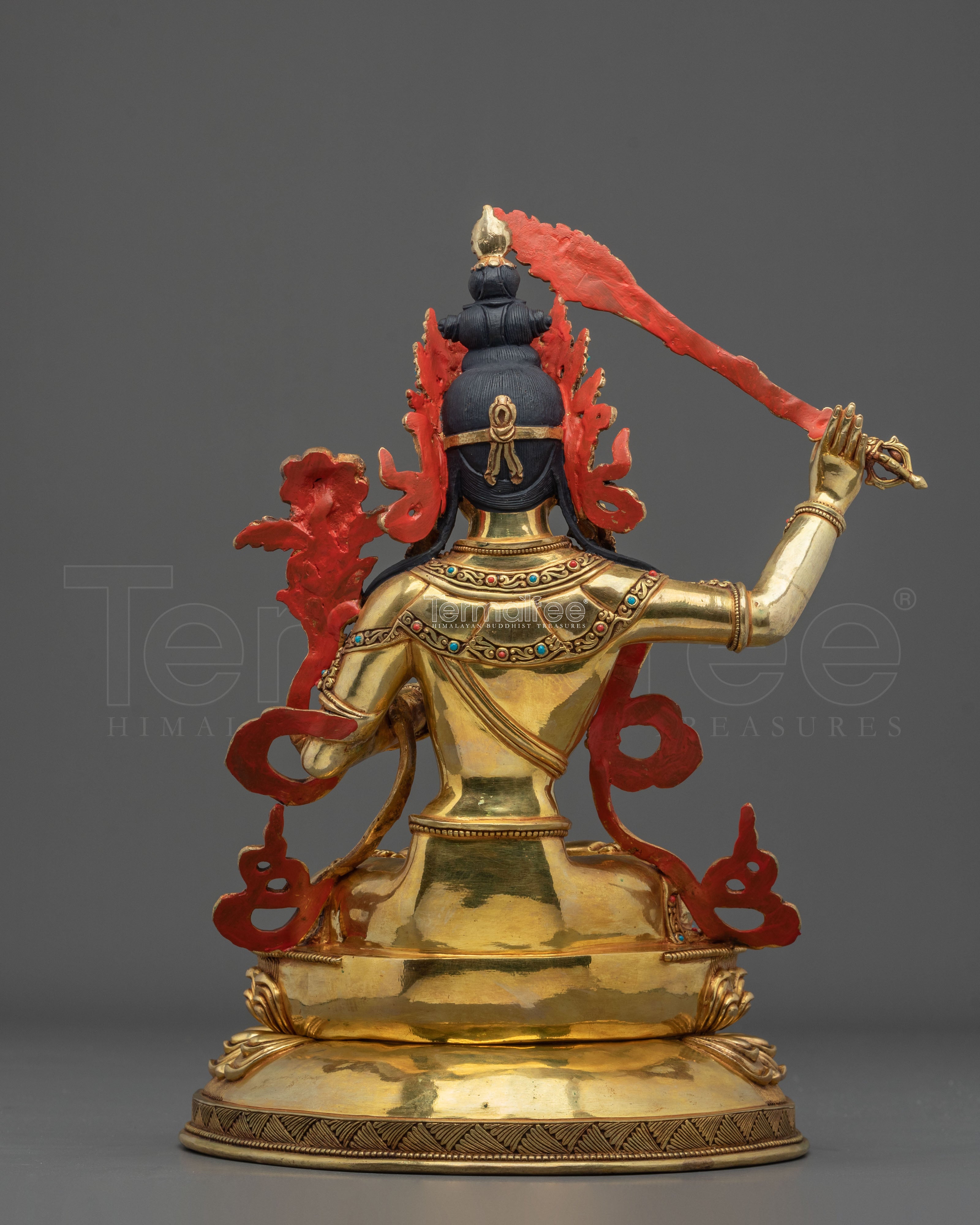 Manjushri Flaming Sword Wisdom Sculpture | Deity of Transcendent Knowledge