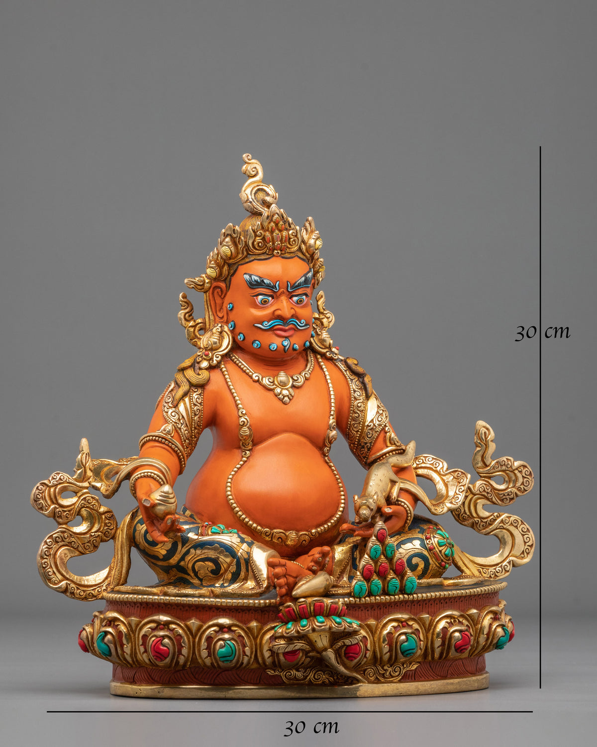 Dzambhala Fire Gold Gilded Sculpture | Wealth God
