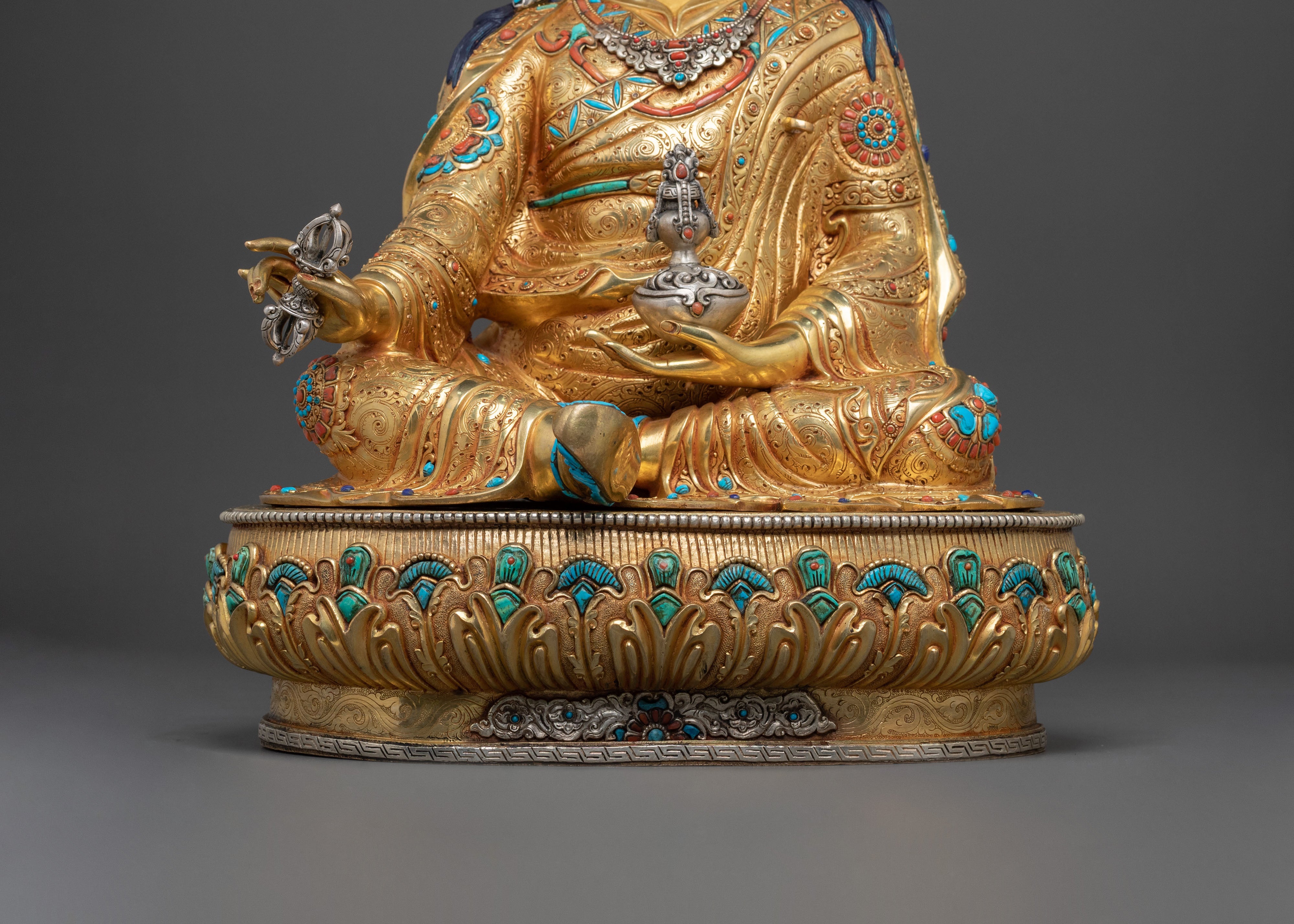 Spiritual Guru Rinpoche Handmade Sculpture: Sacred Altar Decor