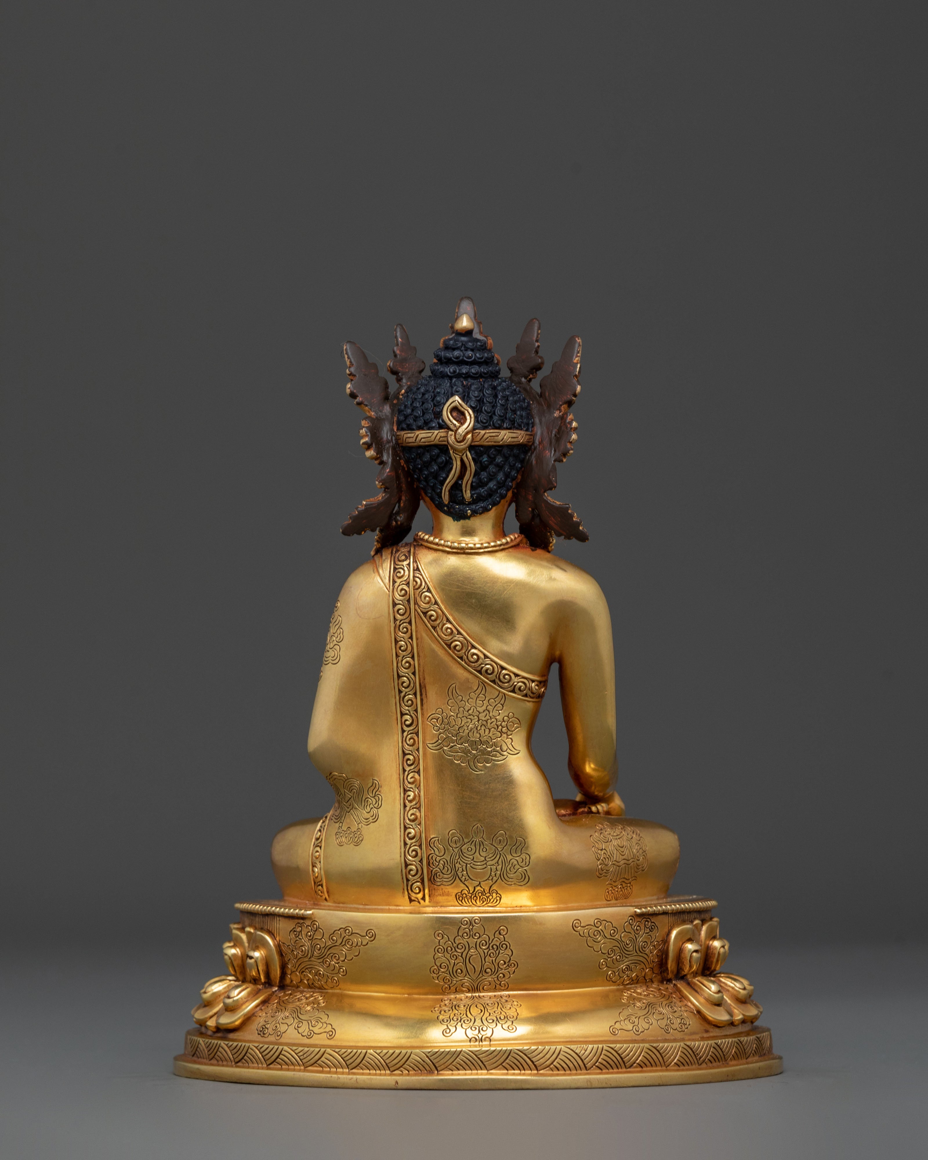 Himalayan Crown Shakyamuni Buddha Rupa | Sacred Altar Sculpture