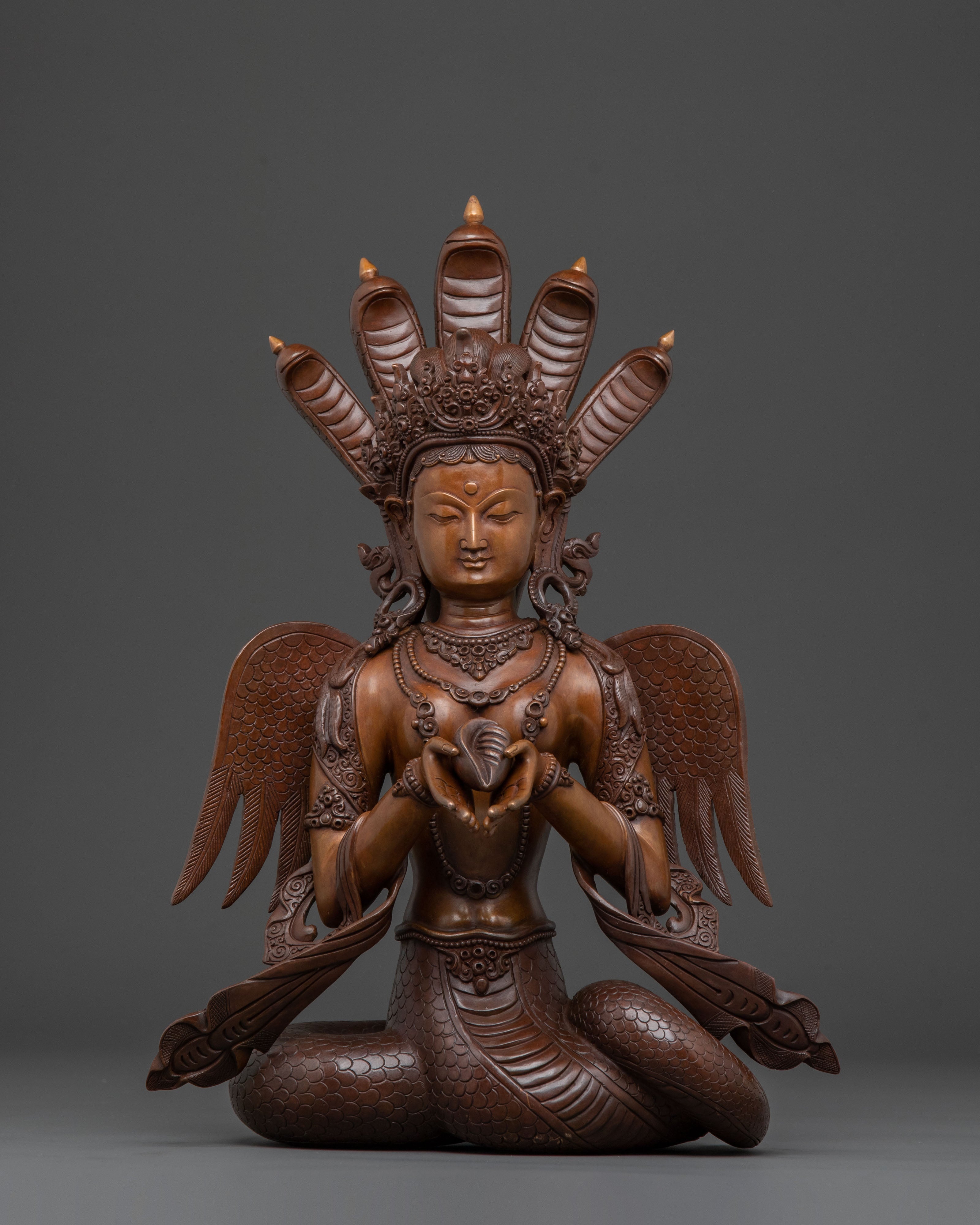 Oxidized Copper Nagkanya Sculpture | Spiritual Decor
