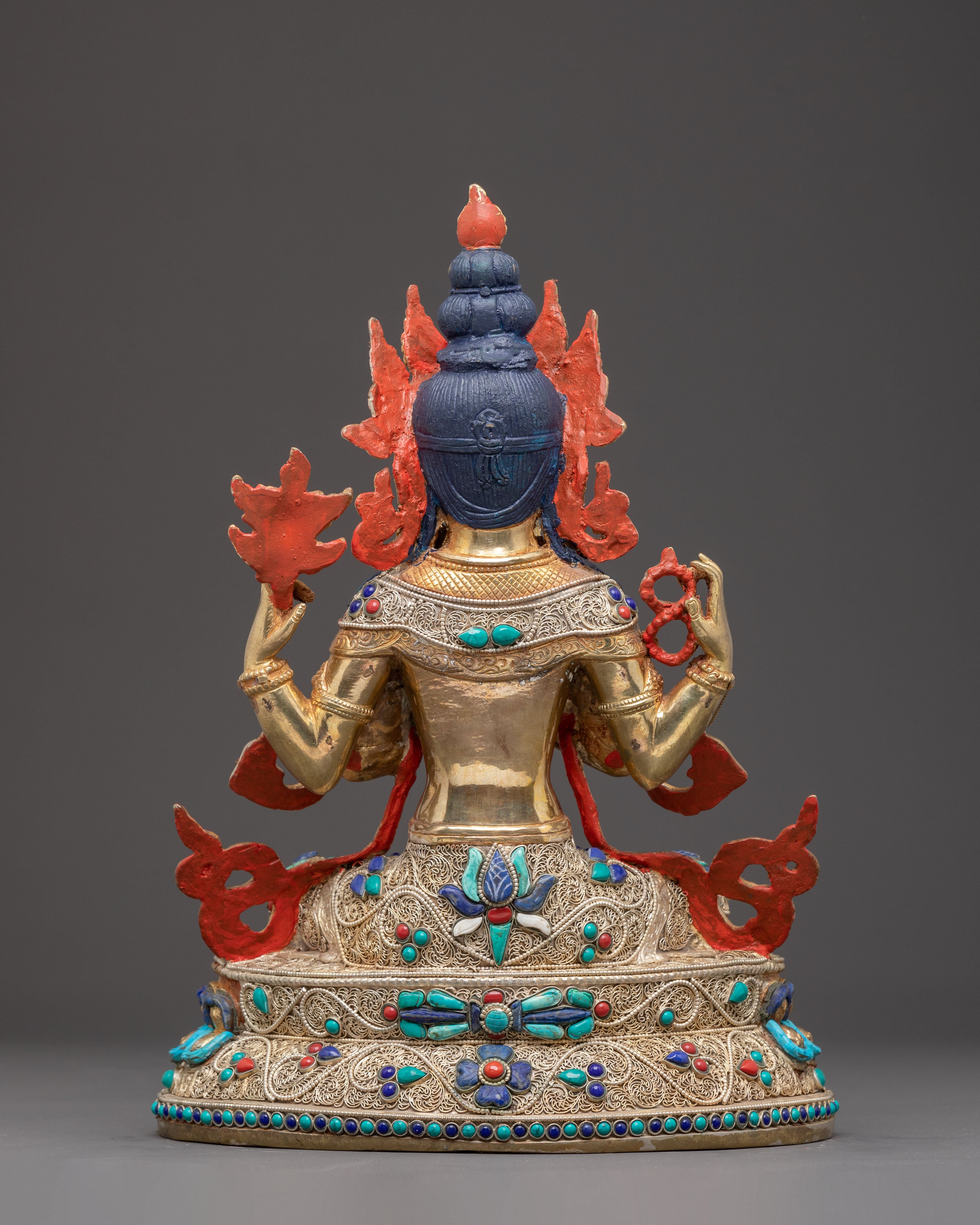 Handmade Chenrezig Statue, Lord of Mercy | Tibetan Buddhist Icon
